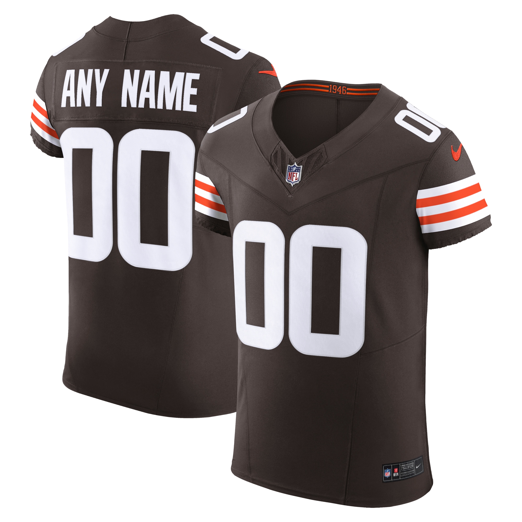 Men's Cleveland Browns Brown Vapor F.U.S.E. Elite Custom Jersey JS4034 nicesnker