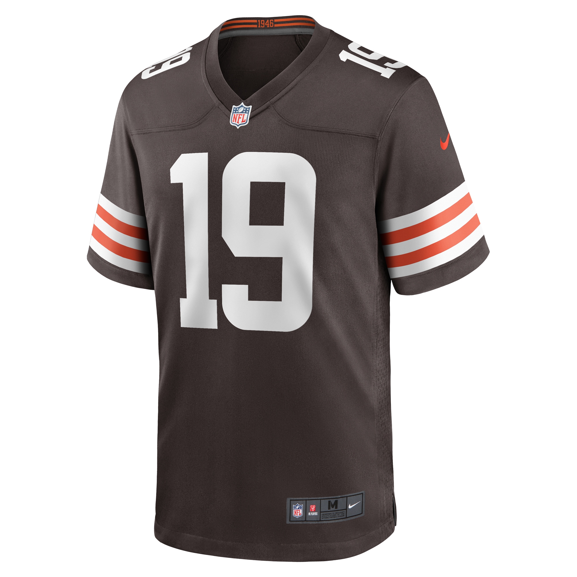 Alternative view of Men's Cleveland Browns Cedric Tillman Brown Game Jersey JS8747 nicesnker
