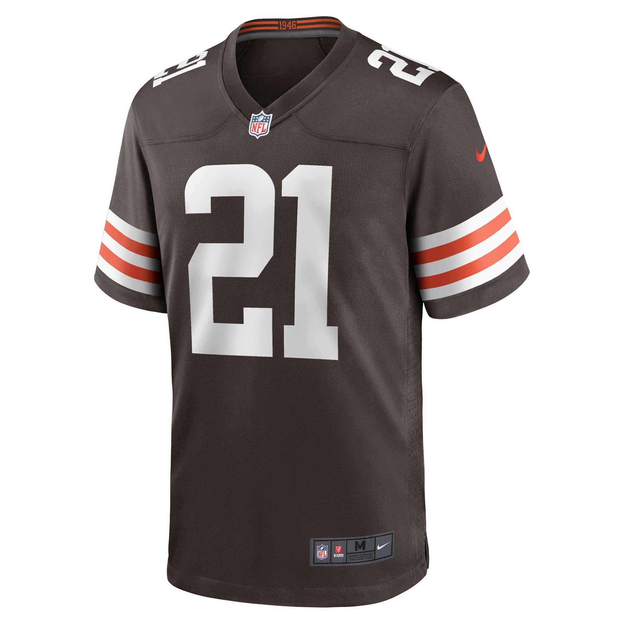 Alternative view of Men's Cleveland Browns Denzel Ward Brown Game Jersey JS2582 nicesnker