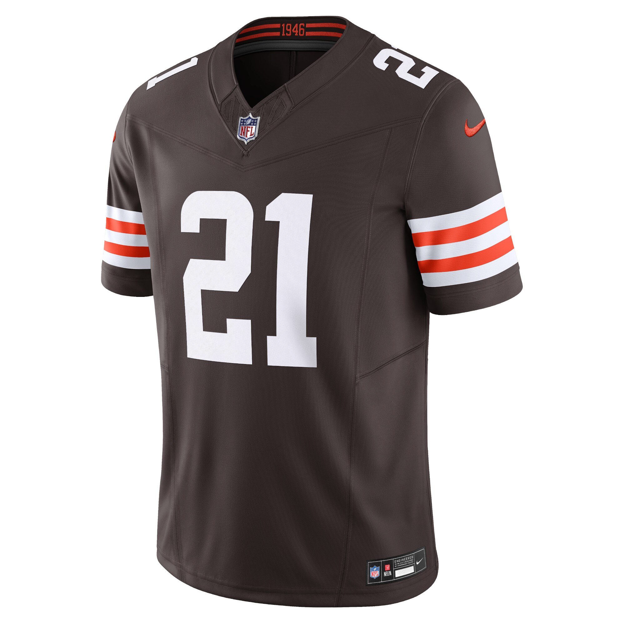 Alternative view of Men's Cleveland Browns Denzel Ward Brown Vapor F.U.S.E. Limited Jersey JS7435 nicesnker