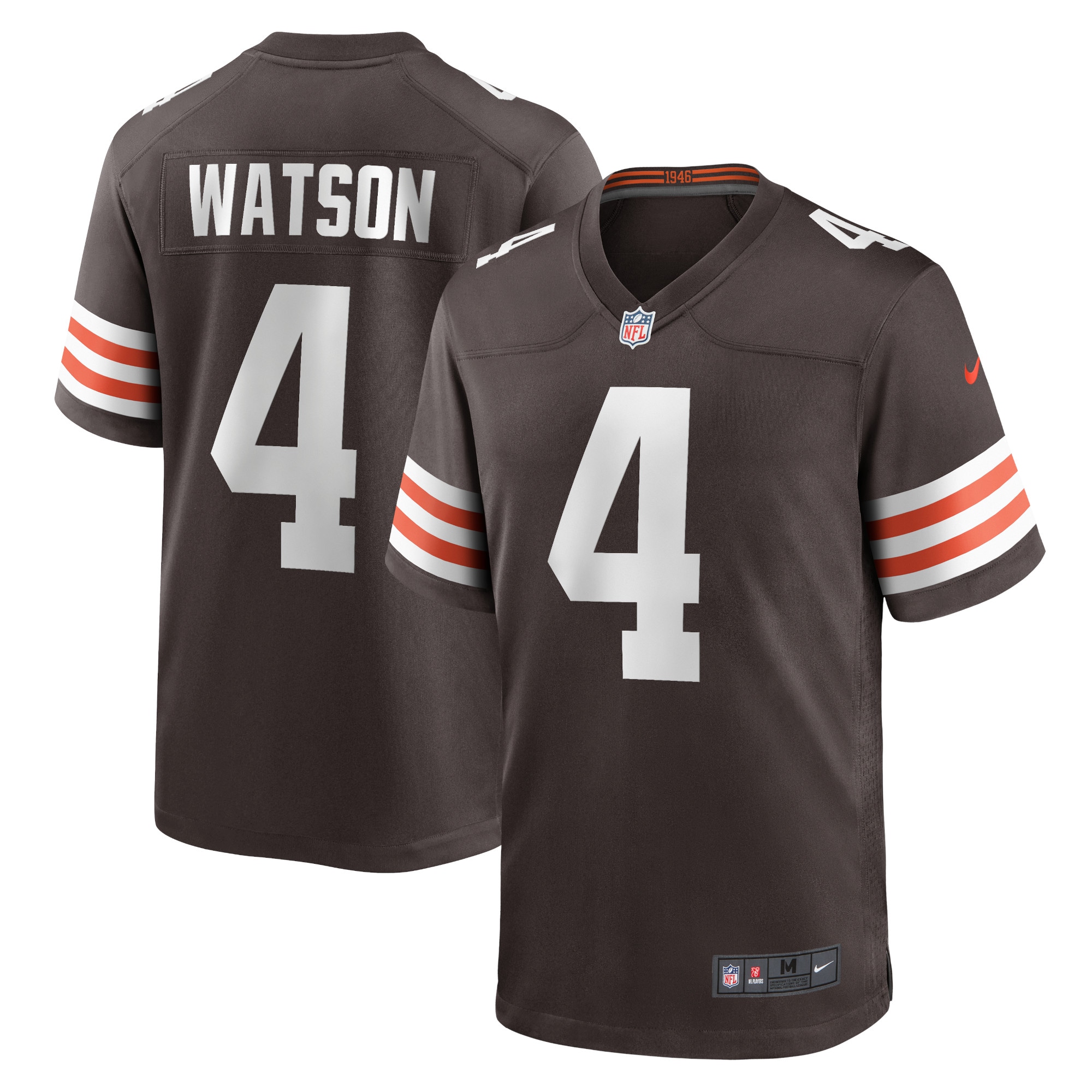 Men's Cleveland Browns Deshaun Watson Brown Game Jersey JS5464 nicesnker