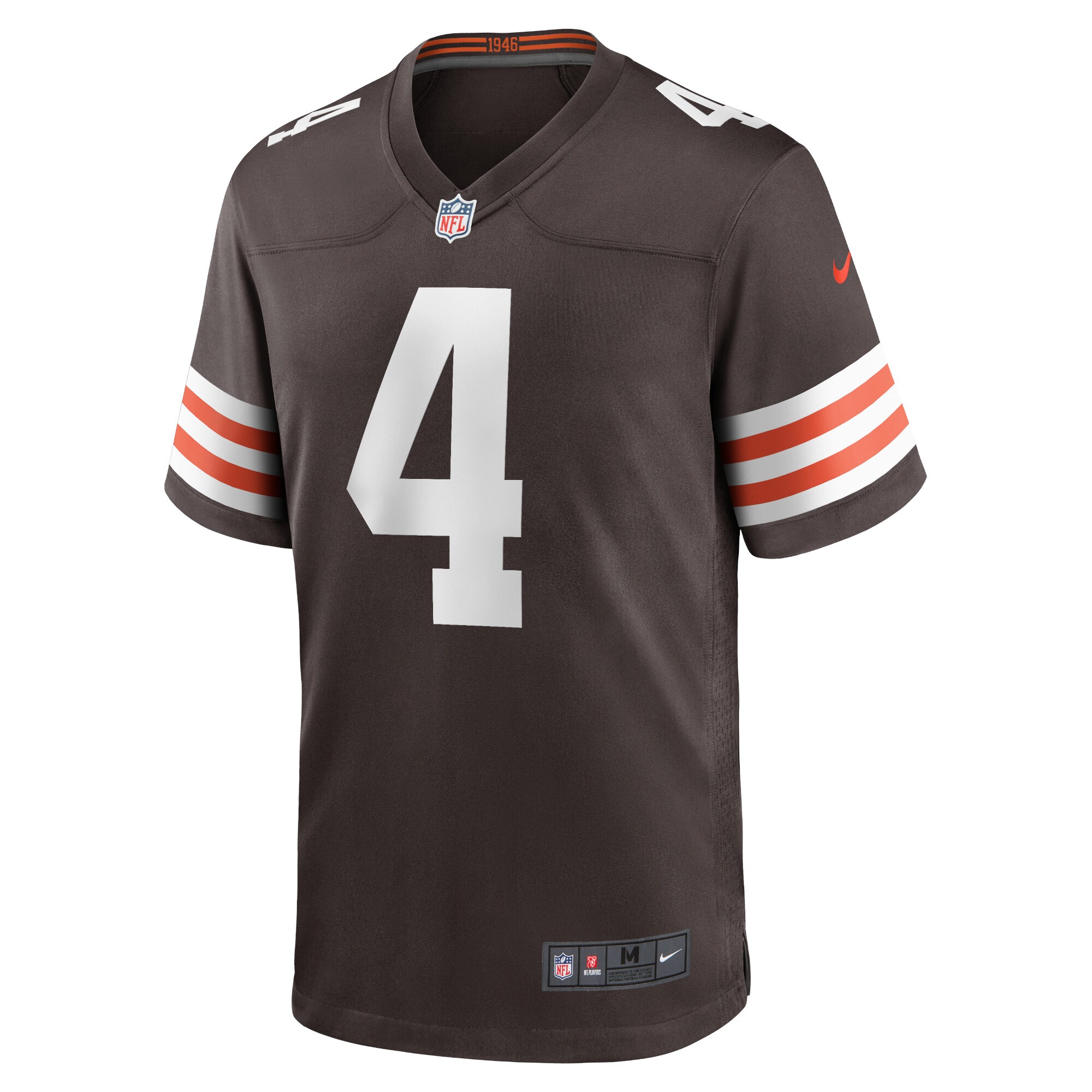 Alternative view of Men's Cleveland Browns Deshaun Watson Brown Game Jersey JS5464 nicesnker