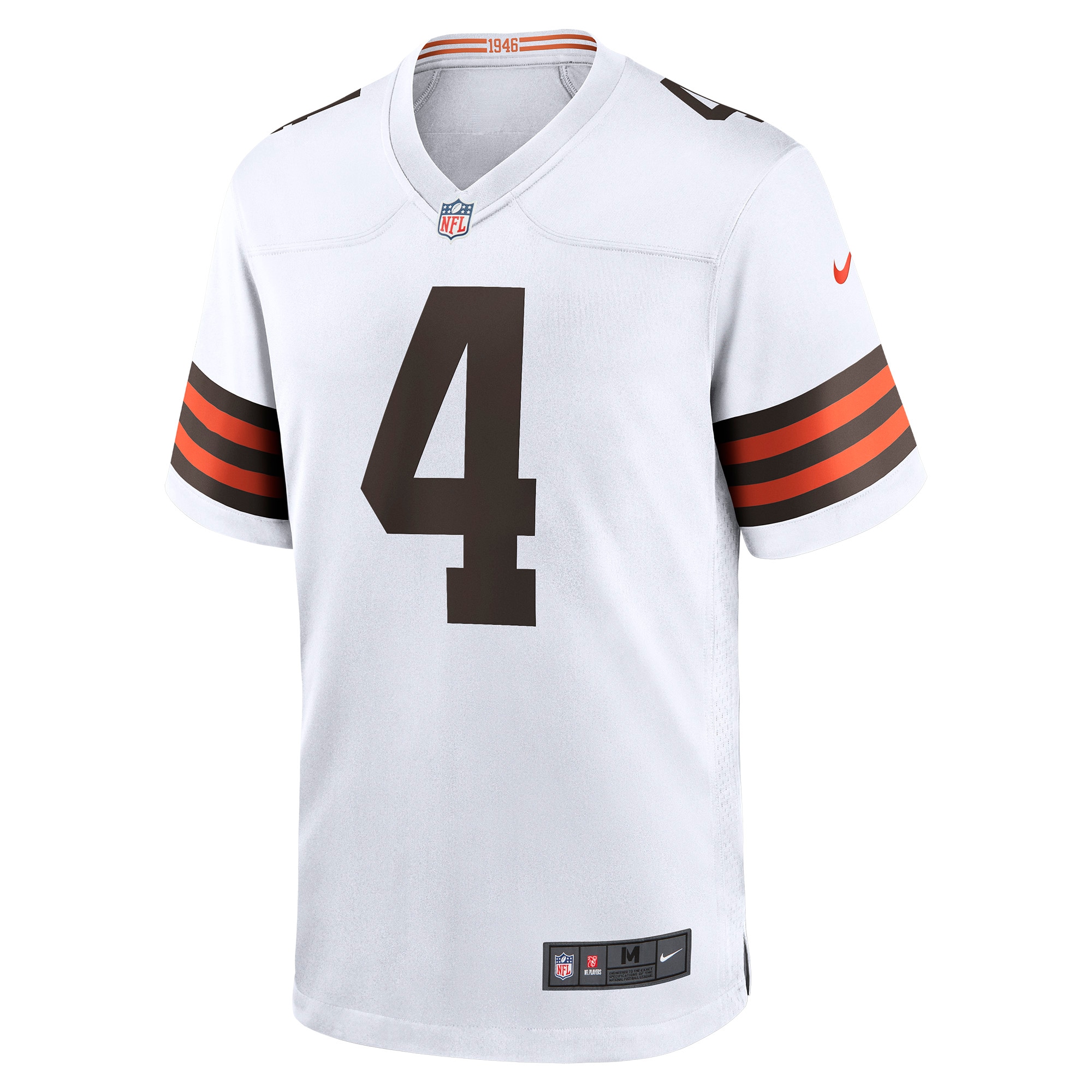 Alternative view of Men's Cleveland Browns Deshaun Watson White Game Jersey JS8046 nicesnker
