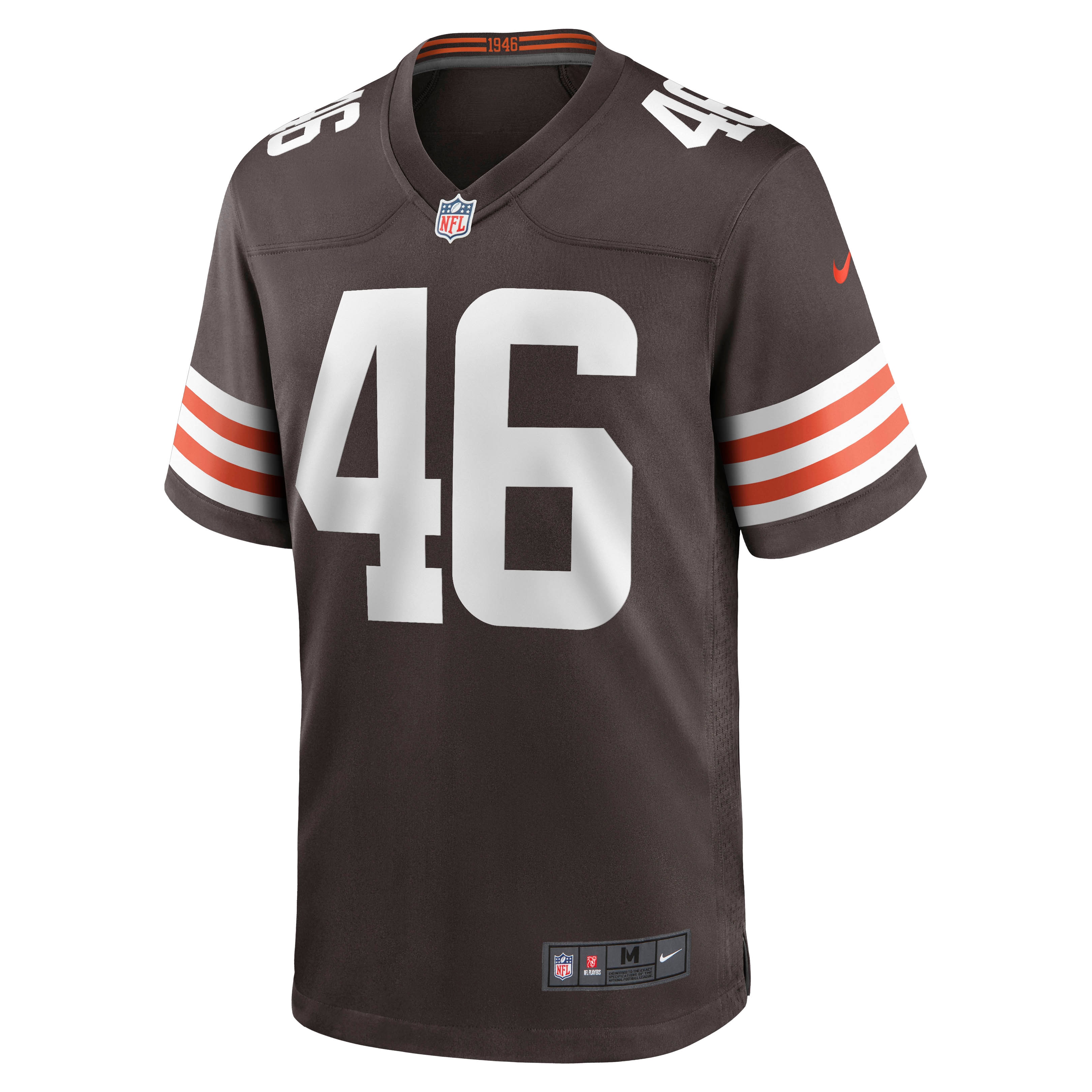 Alternative view of Men's Cleveland Browns Don Fleming Brown Retired Player Jersey JS2724 nicesnker