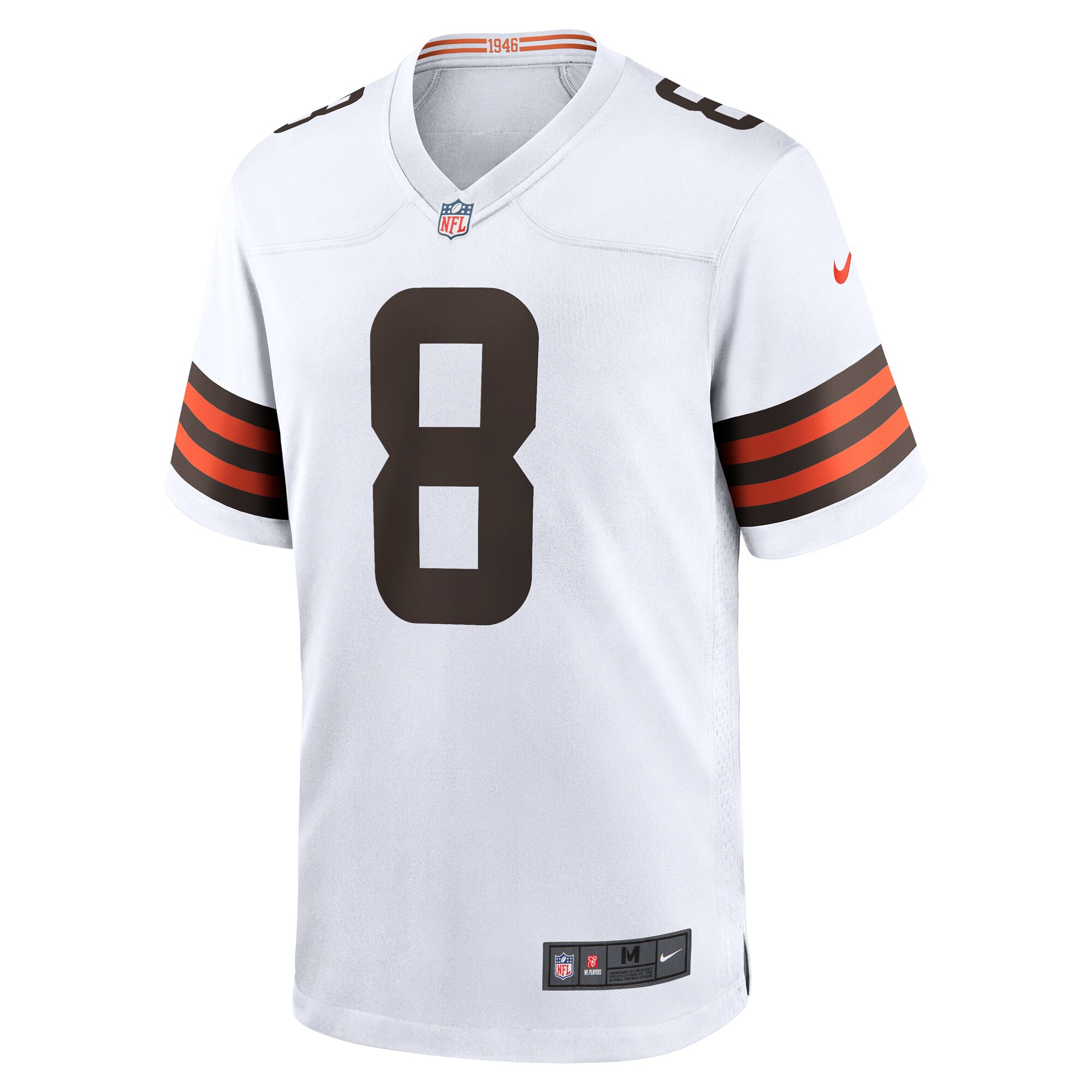 Alternative view of Men's Cleveland Browns Elijah Moore White Team Game Jersey JS7963 nicesnker