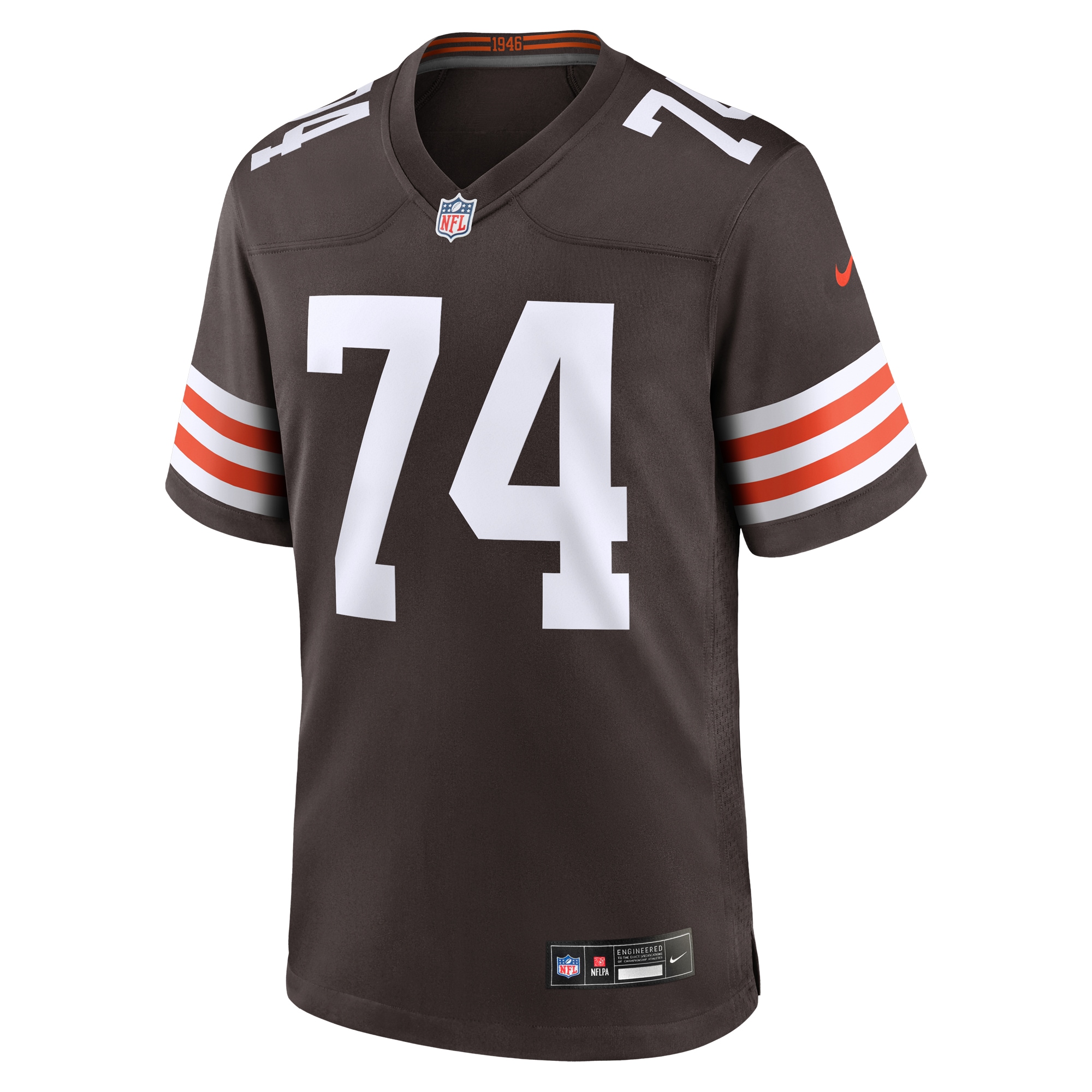 Alternative view of Men's Cleveland Browns Hakeem Adeniji Brown Game Jersey JS9516 nicesnker