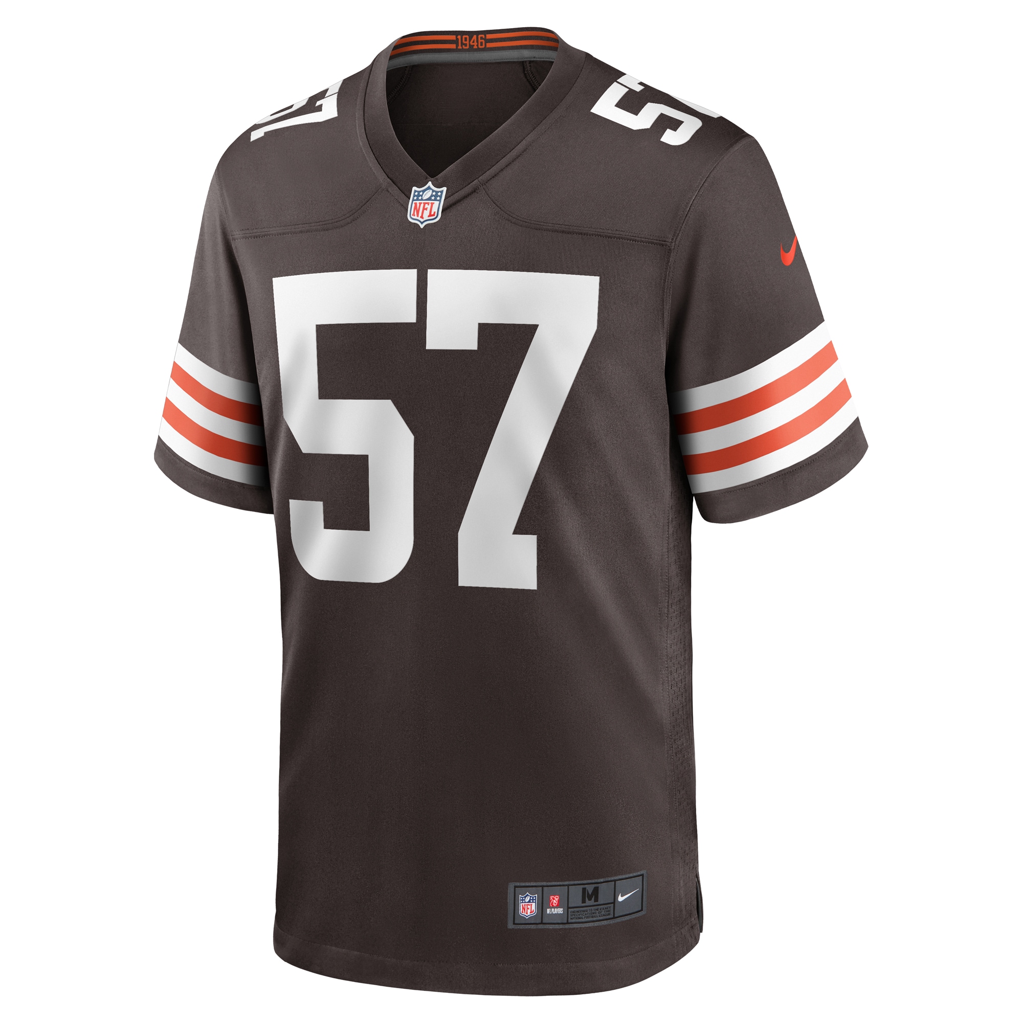 Alternative view of Men's Cleveland Browns Isaiah McGuire Brown Team Game Jersey JS9793 nicesnker