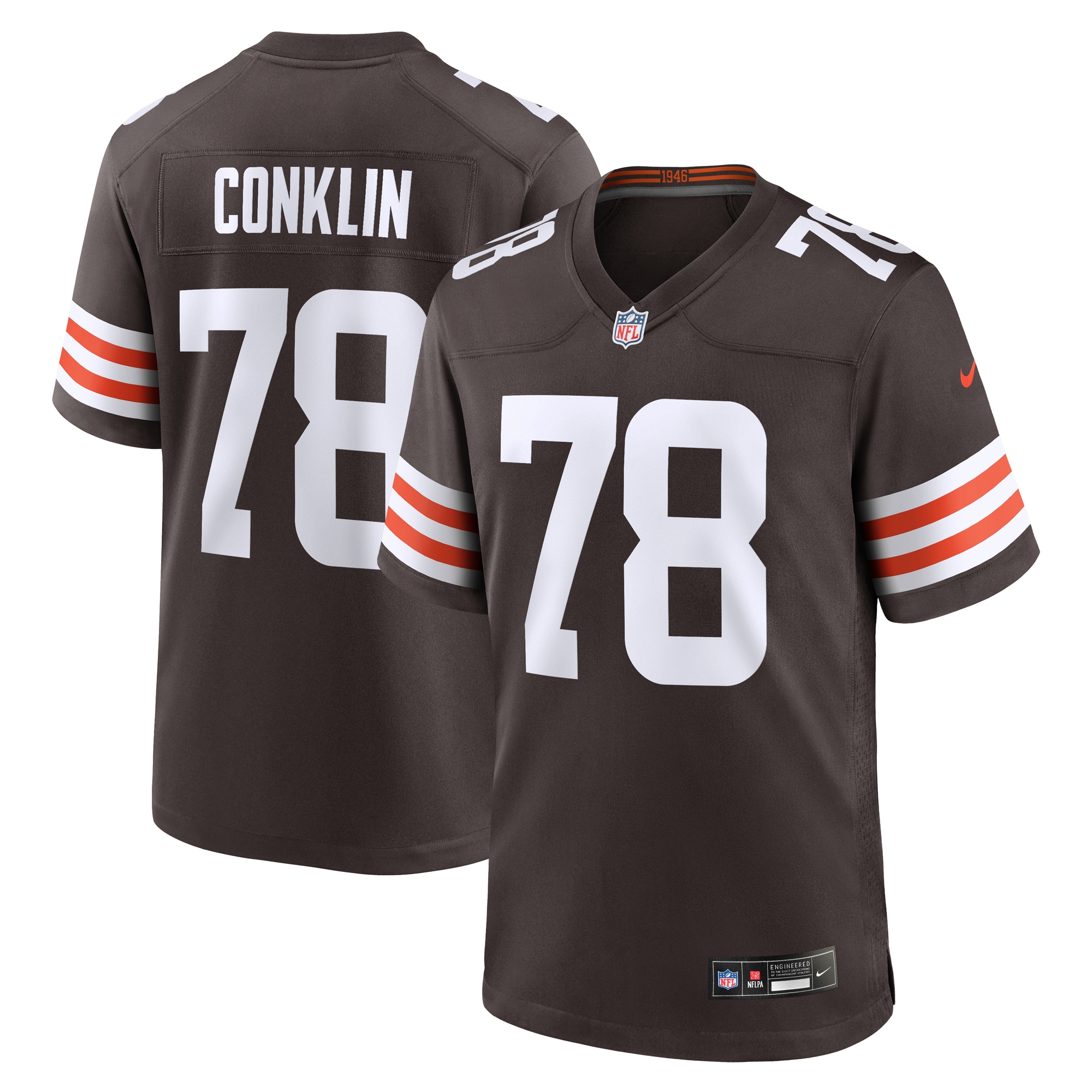 Men's Cleveland Browns Jack Conklin Brown Team Game Jersey JS4164 nicesnker