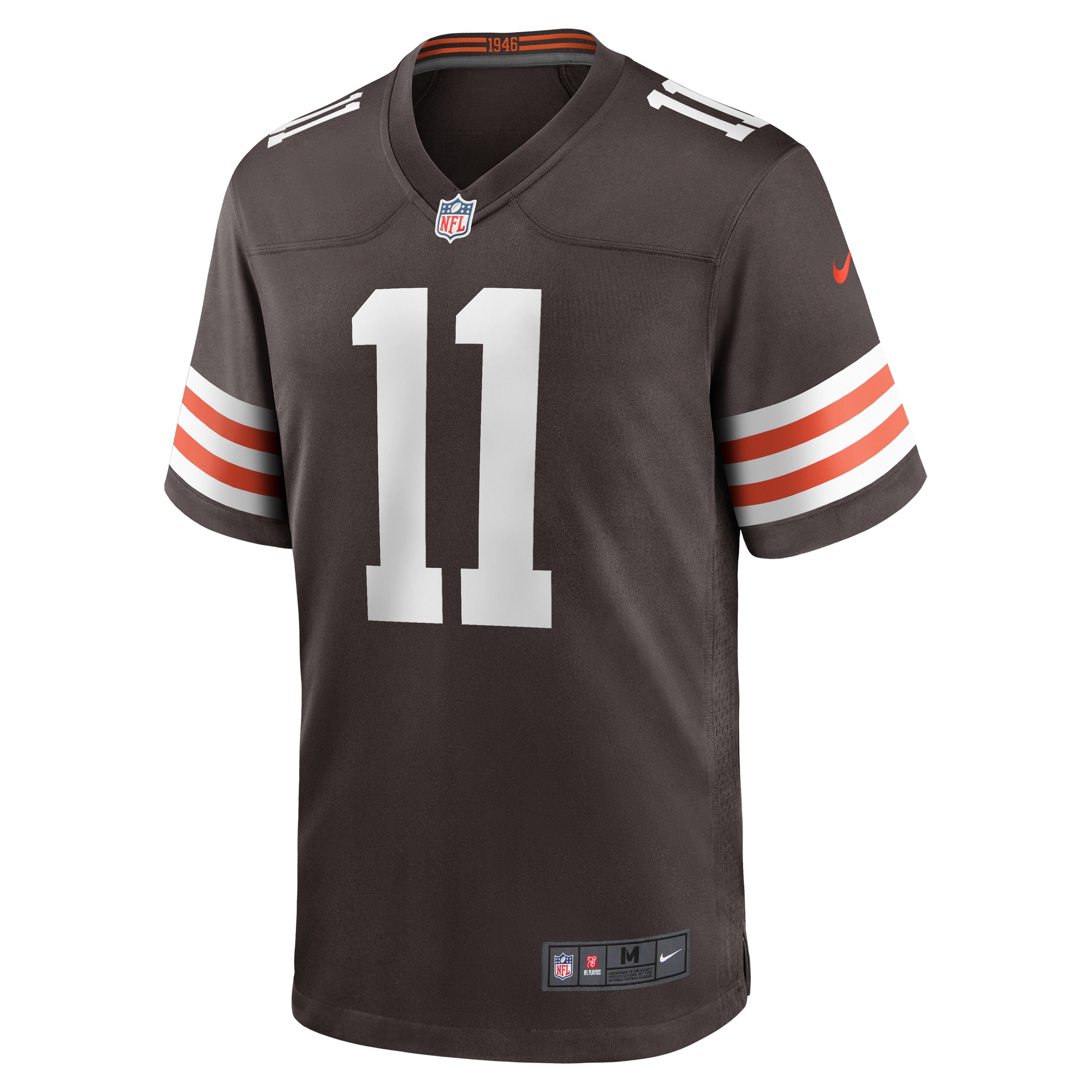 Alternative view of Men's Cleveland Browns James Proche II Brown Game Jersey JS7057 nicesnker