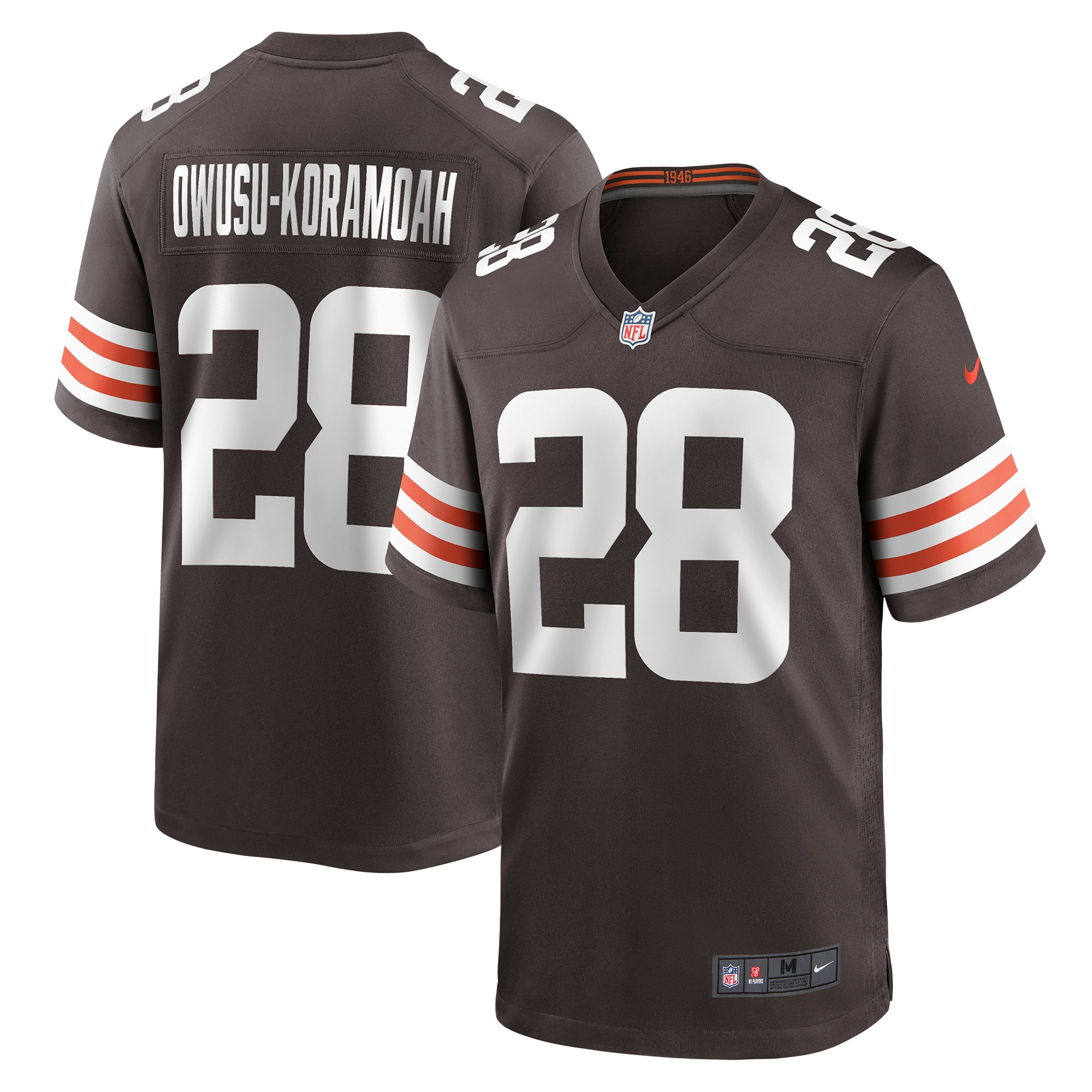 Men's Cleveland Browns Jeremiah Owusu-Koramoah Brown Game Player Jersey JS8536 nicesnker