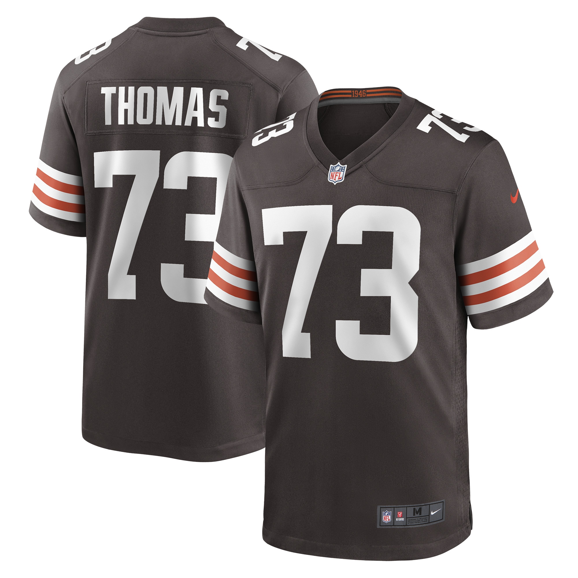 Men's Cleveland Browns Joe Thomas Brown Retired Game Player Jersey JS8217 nicesnker