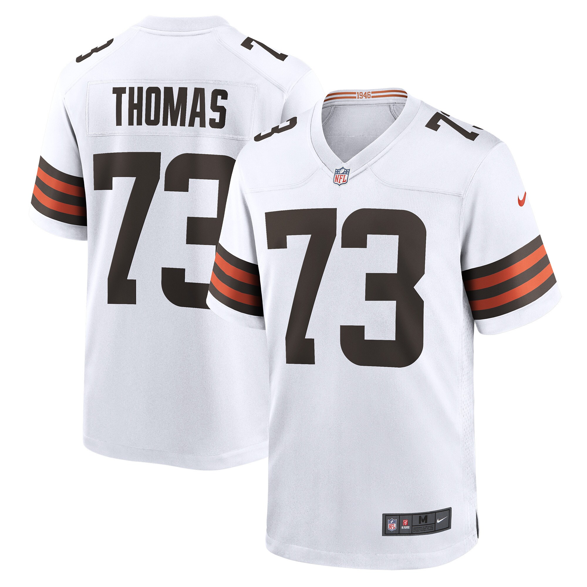 Men's Cleveland Browns Joe Thomas White Retired Game Player Jersey JS4218 nicesnker