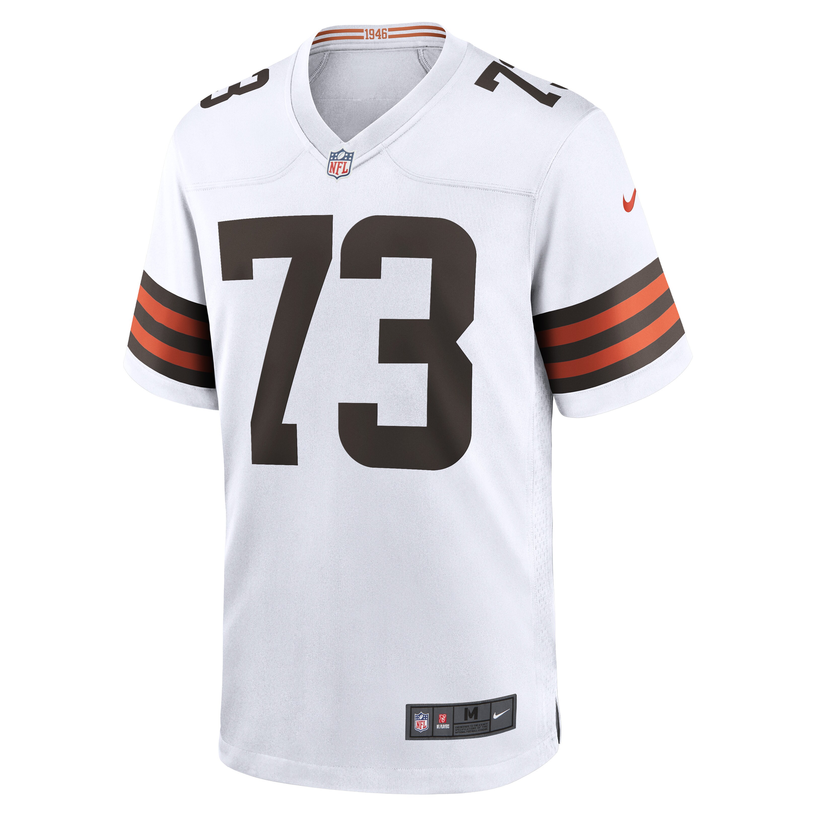 Alternative view of Men's Cleveland Browns Joe Thomas White Retired Game Player Jersey JS4218 nicesnker