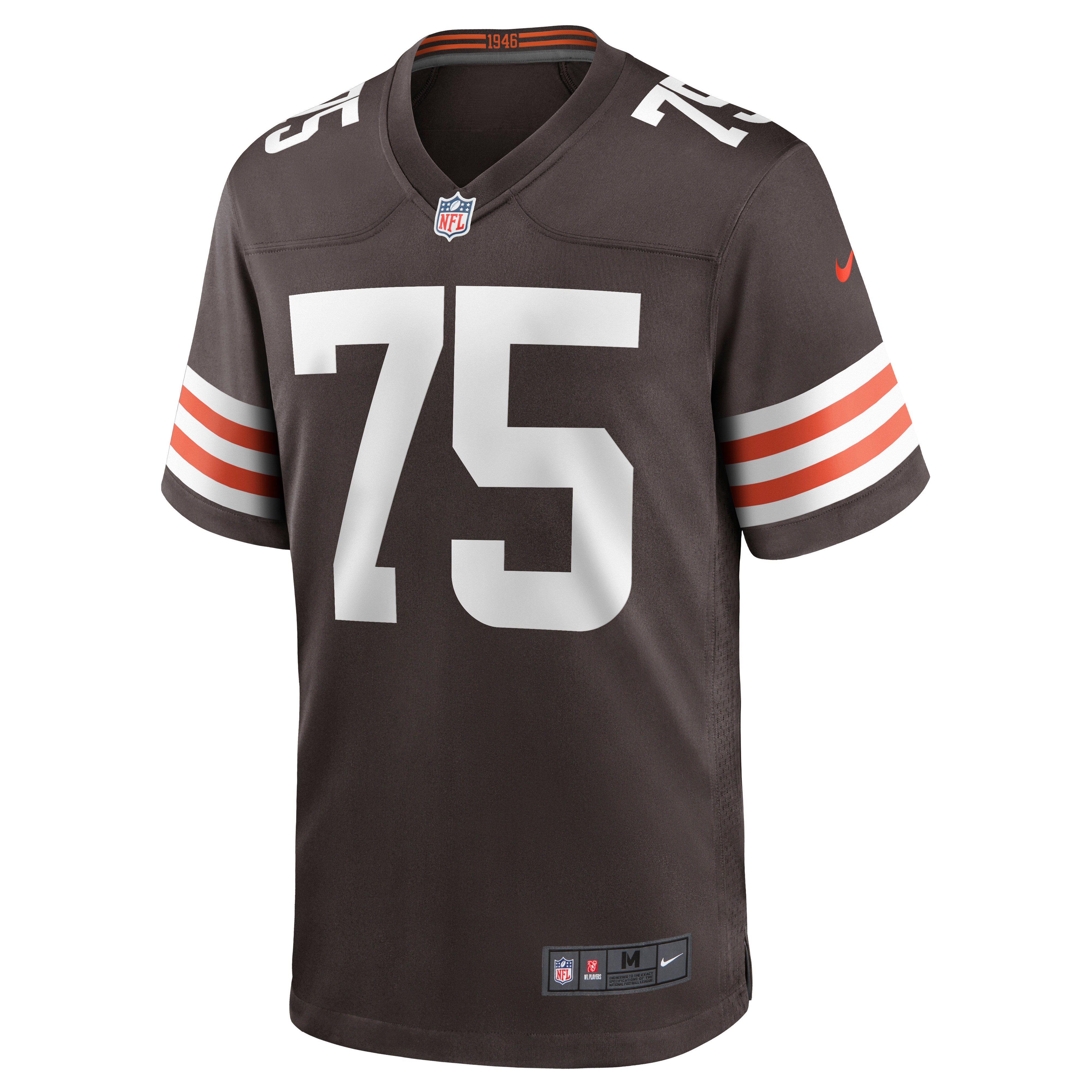 Alternative view of Men's Cleveland Browns Joel Bitonio Brown Game Jersey JS1884 nicesnker