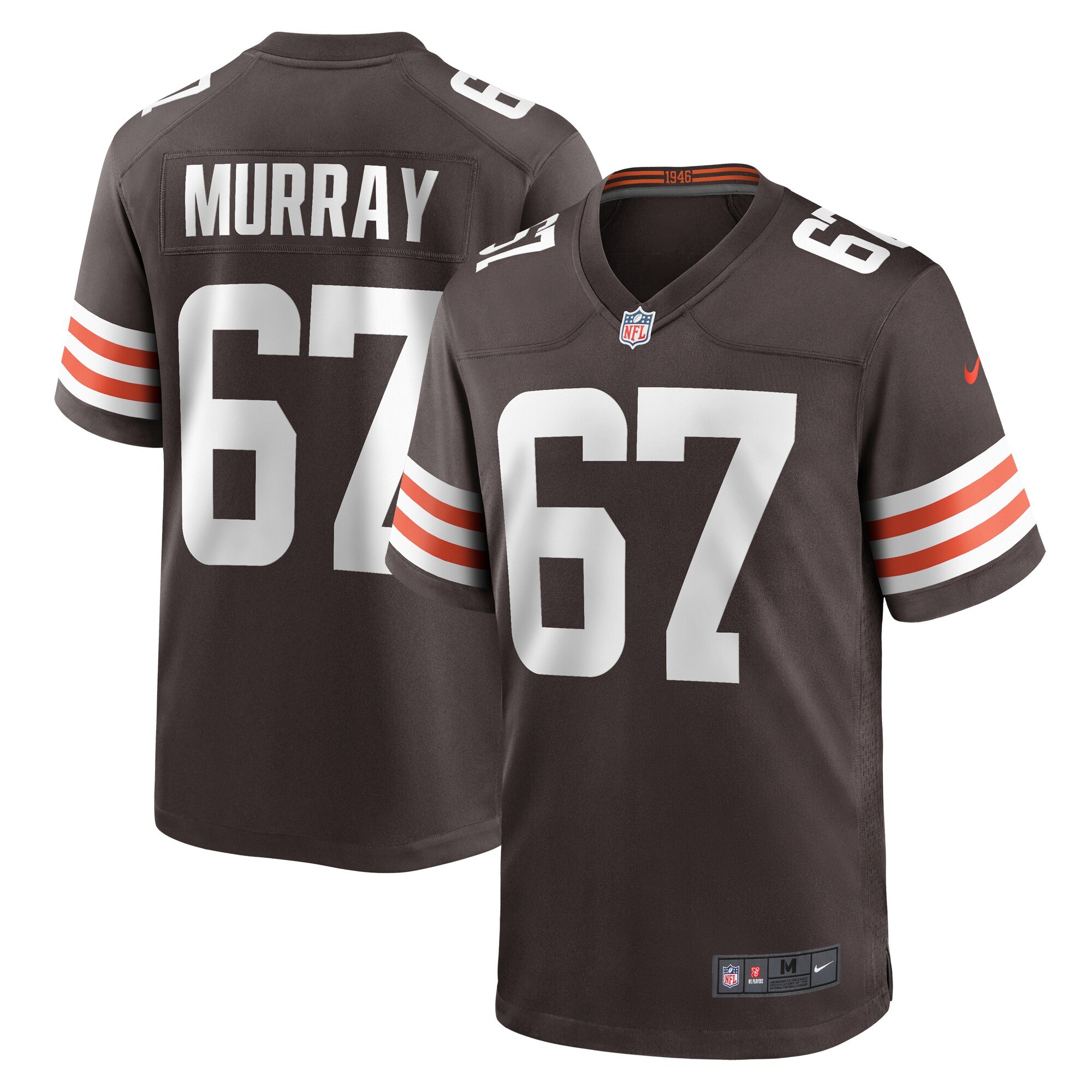 Men's Cleveland Browns Justin Murray Brown Team Game Jersey JS1916 nicesnker