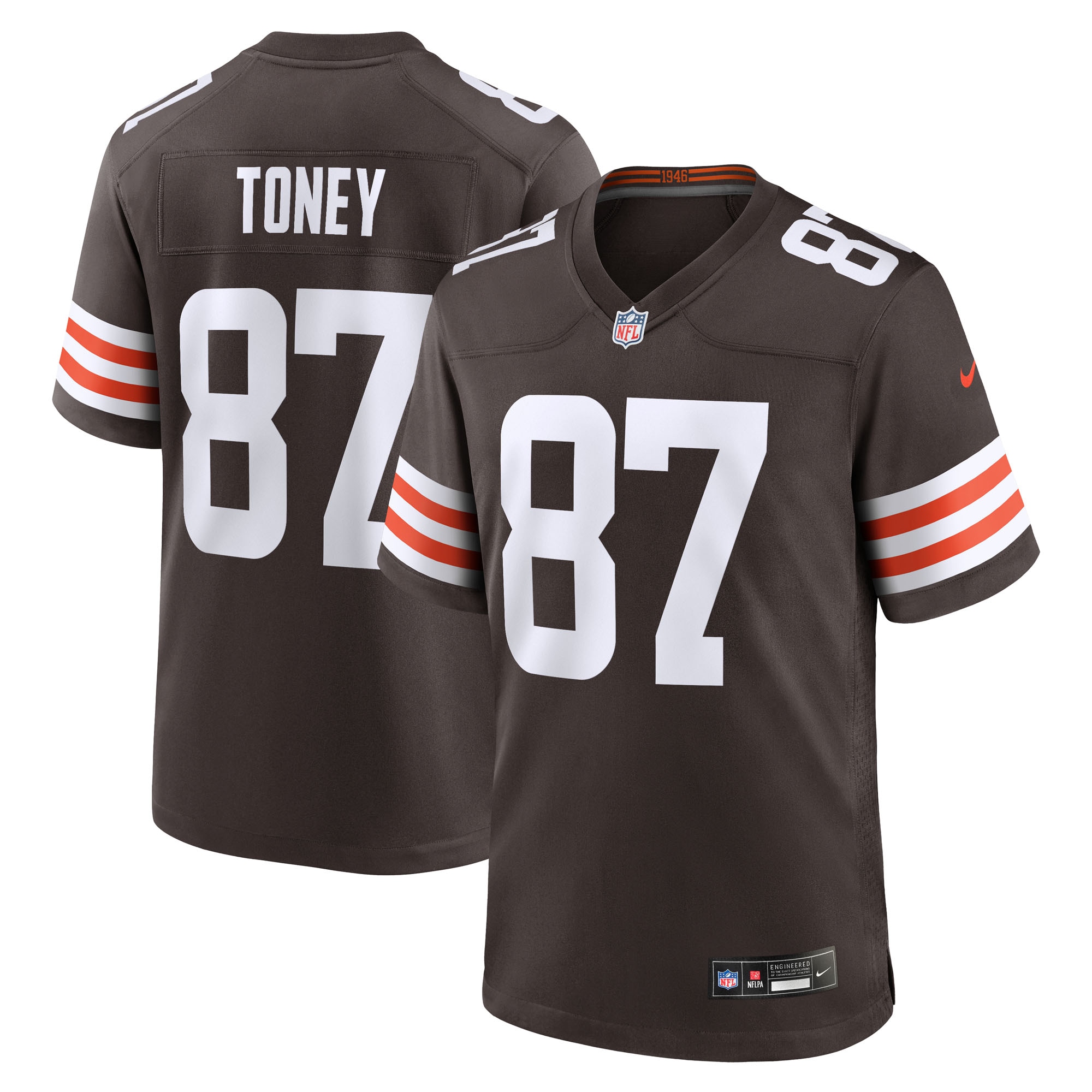 Men's Cleveland Browns Kadarius Toney Brown Team Game Jersey JS6894 nicesnker
