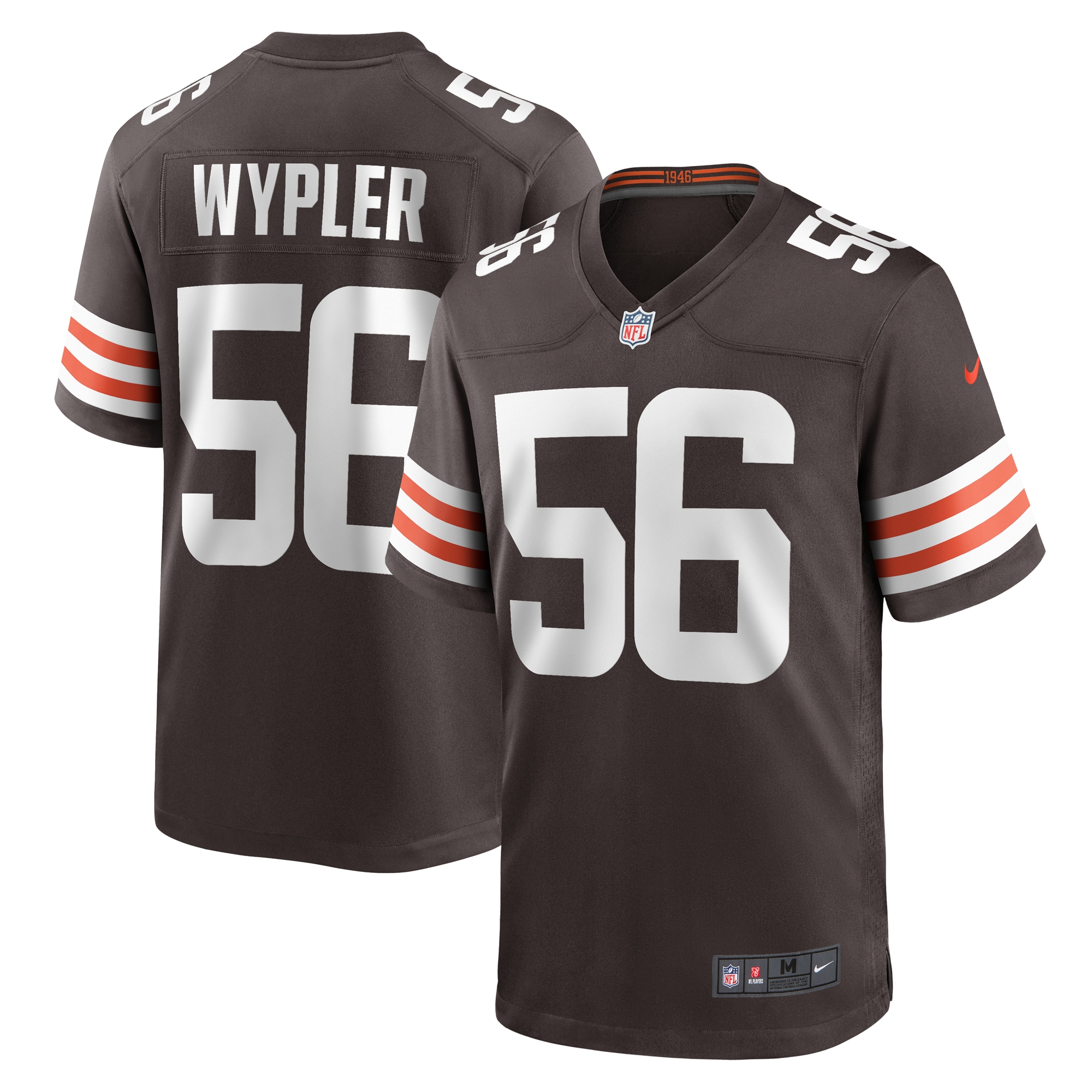Men's Cleveland Browns Luke Wypler Brown Team Game Jersey JS8109 nicesnker