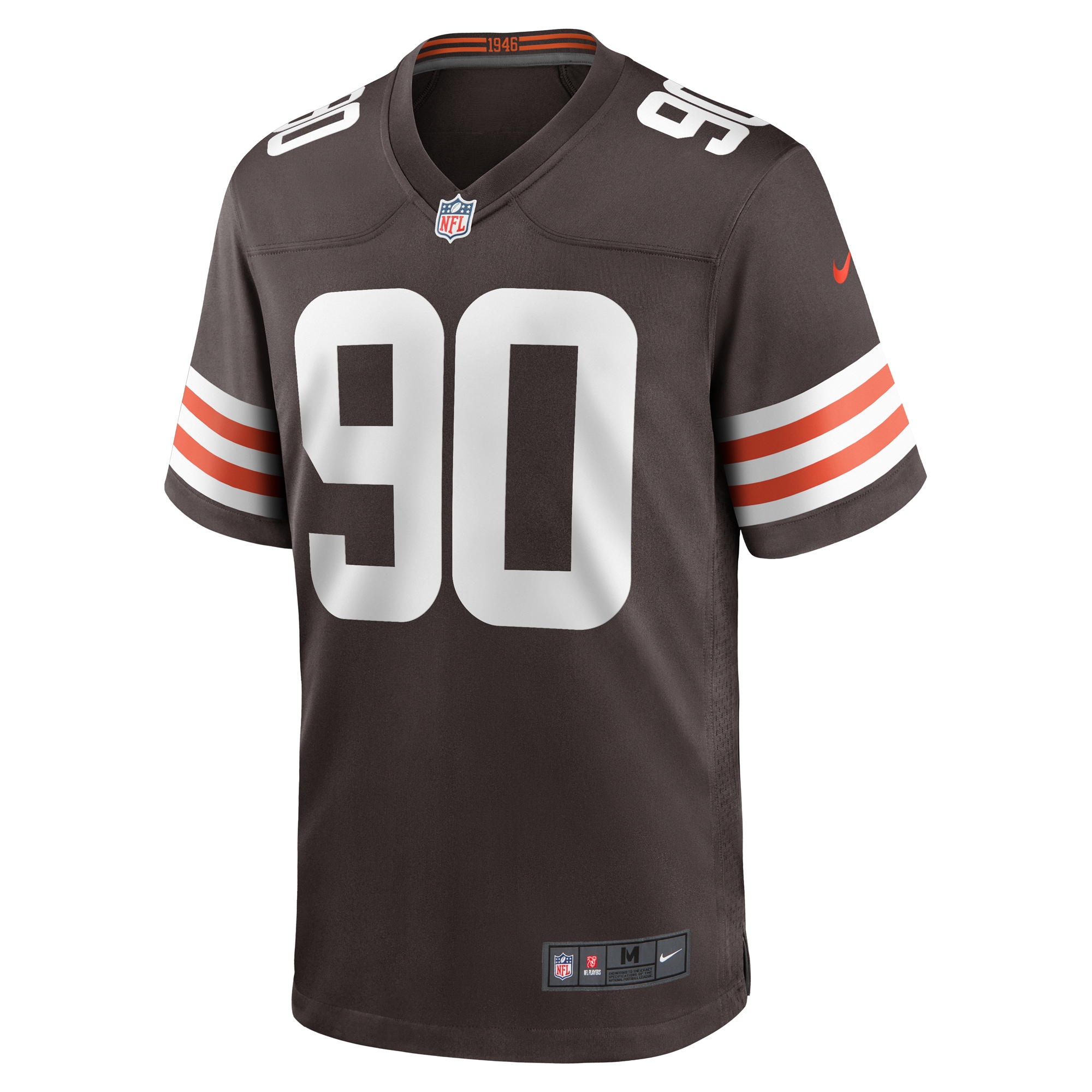 Alternative view of Men's Cleveland Browns Maurice Hurst Brown Game Player Jersey JS9019 nicesnker