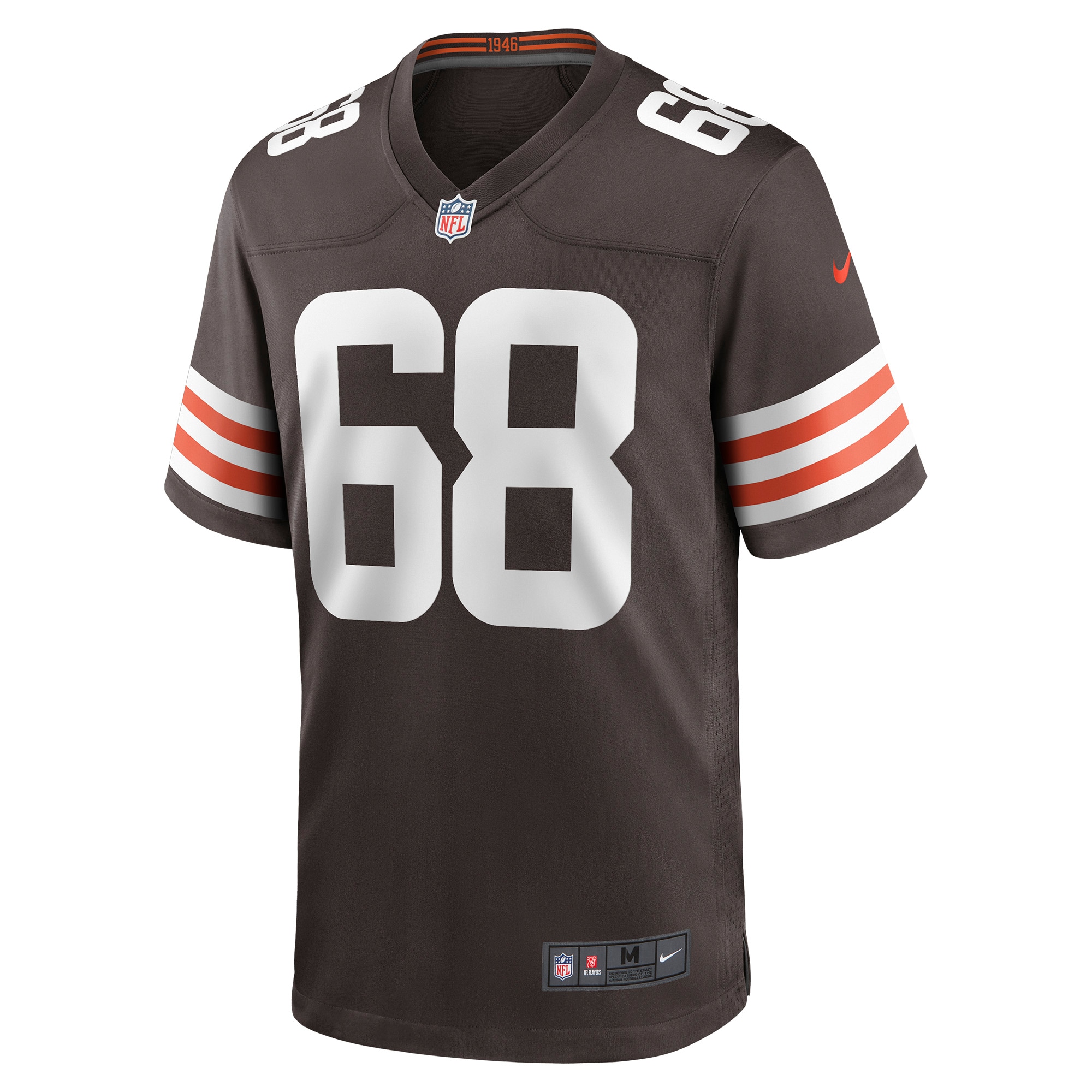 Alternative view of Men's Cleveland Browns Michael Dunn Brown Game Jersey JS8555 nicesnker