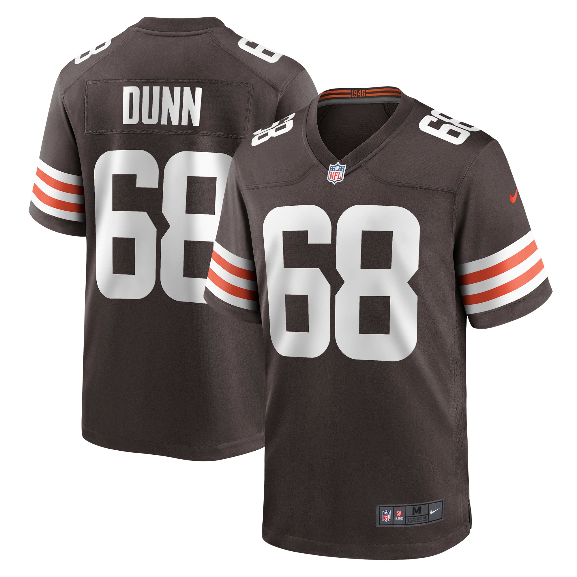 Men's Cleveland Browns Michael Dunn Brown Game Jersey JS8555 nicesnker