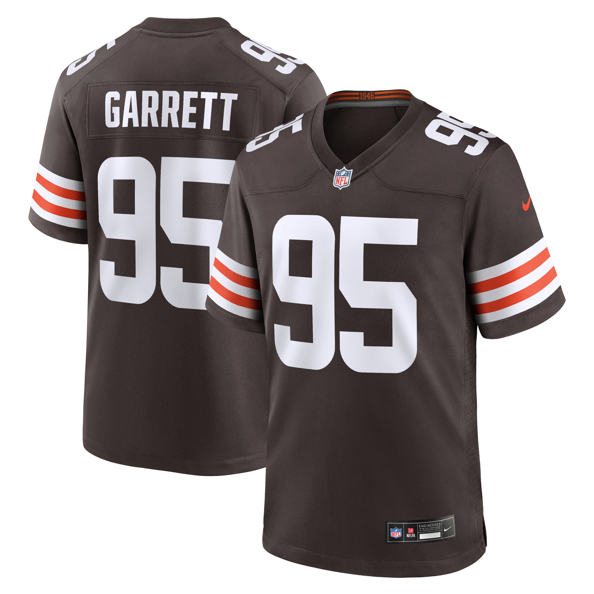Men's Cleveland Browns Myles Garrett Brown Team Game Jersey JS7533 nicesnker