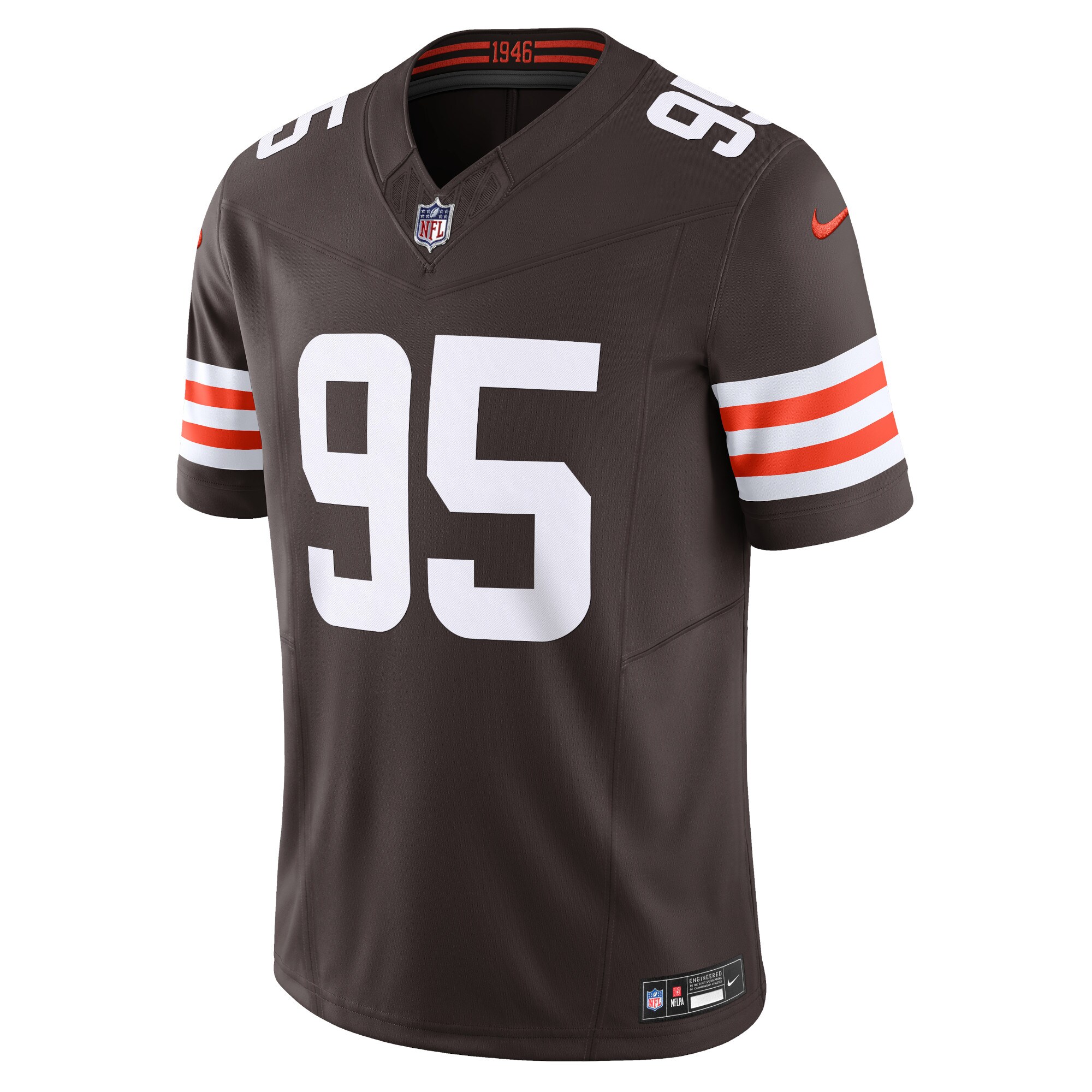 Alternative view of Men's Cleveland Browns Myles Garrett Brown Vapor F.U.S.E. Limited Jersey JS5979 nicesnker