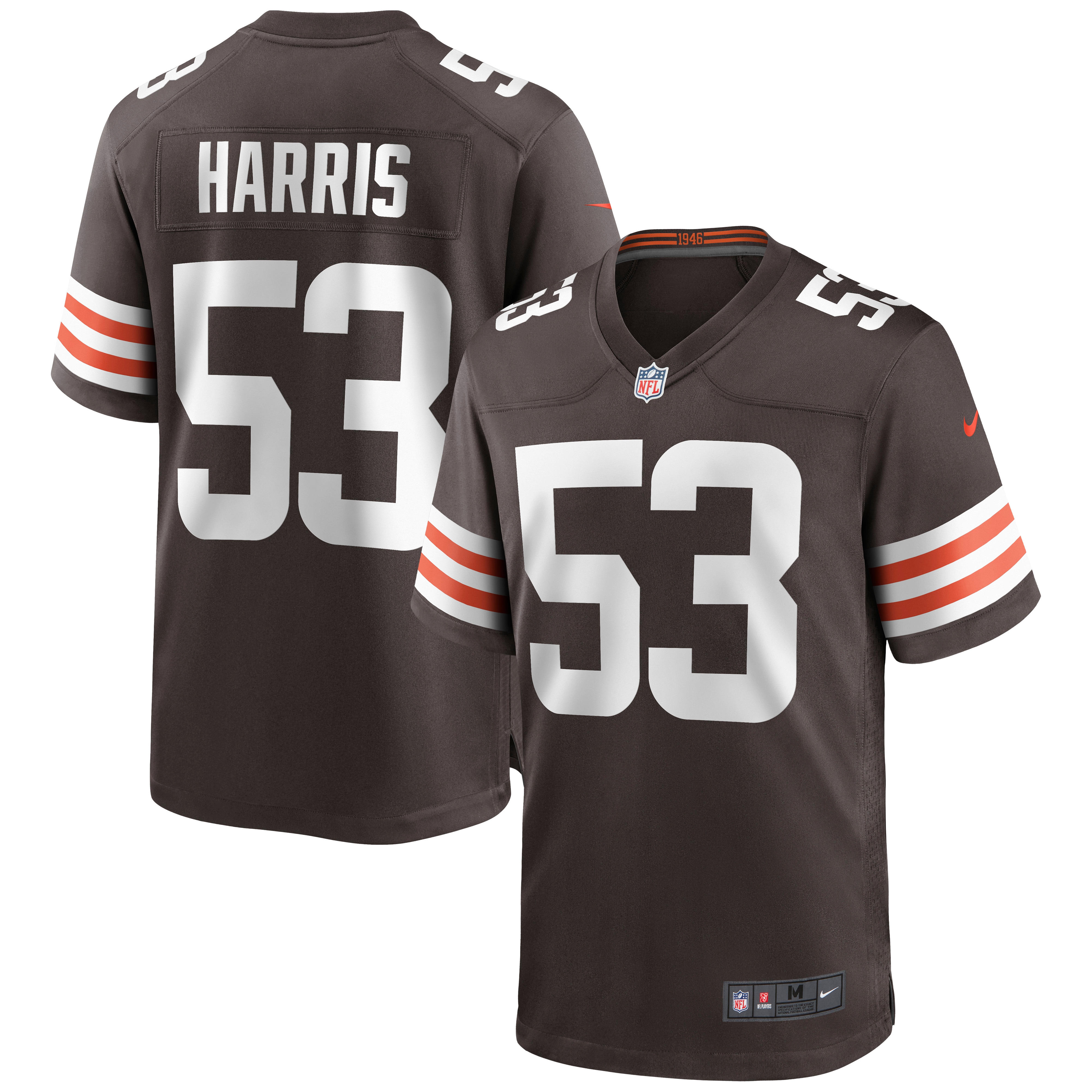 Men's Cleveland Browns Nick Harris Brown Game Jersey JS5422 nicesnker