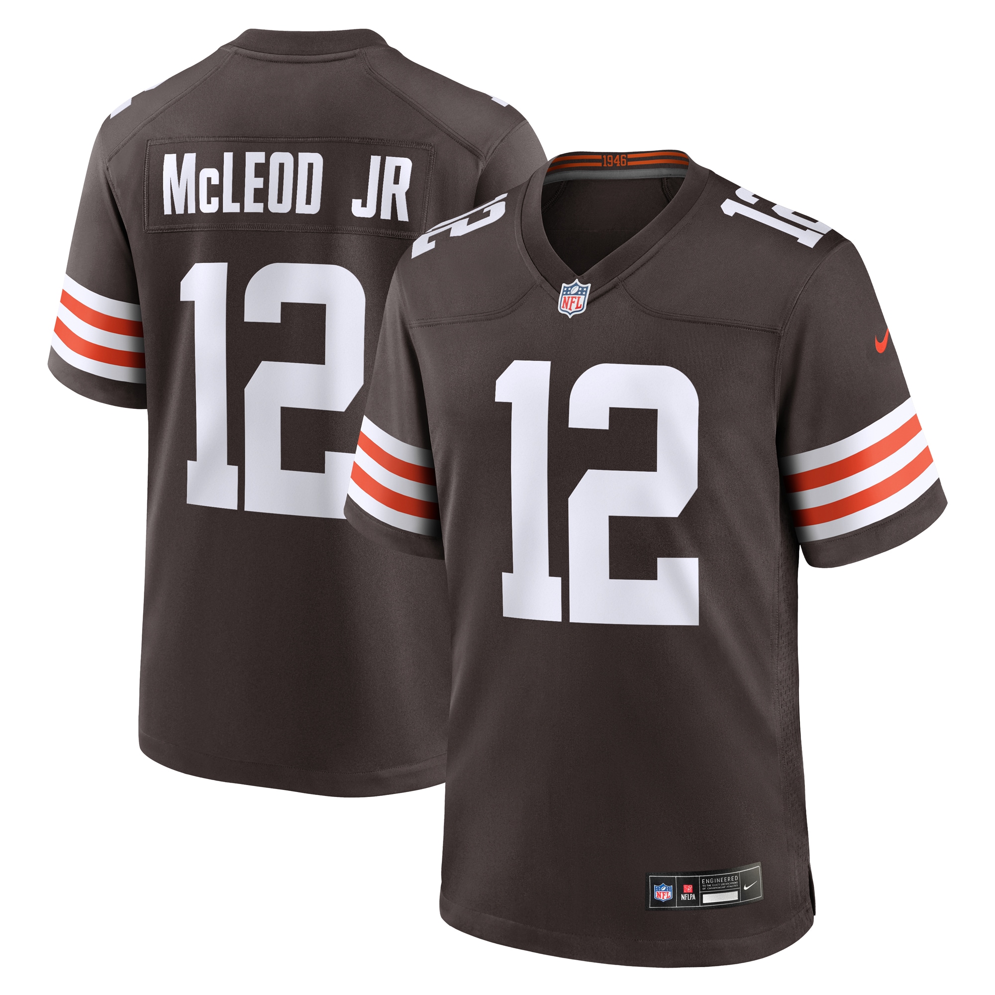 Men's Cleveland Browns Rodney McLeod Jr Brown Team Game Jersey JS5551 nicesnker