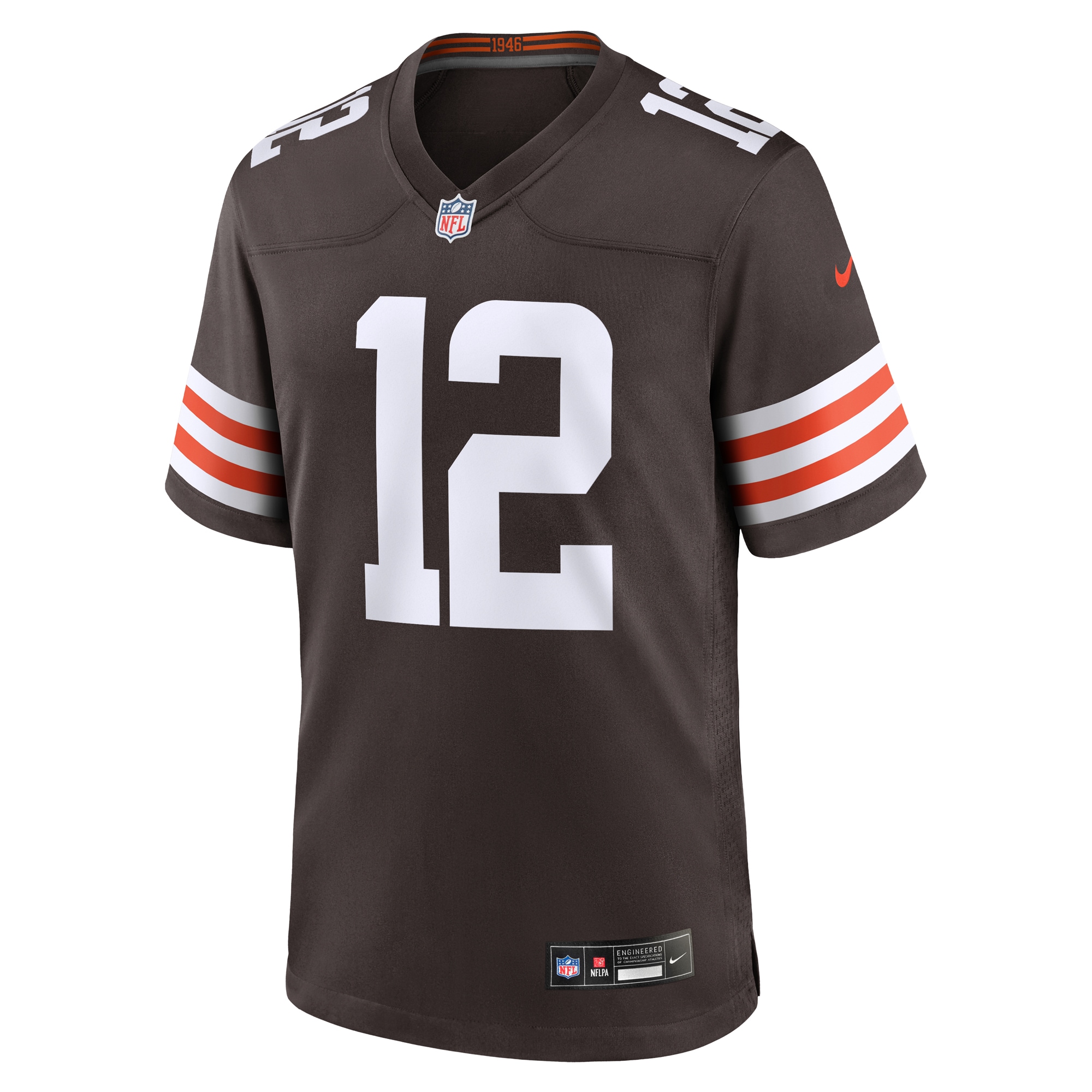 Alternative view of Men's Cleveland Browns Rodney McLeod Jr Brown Team Game Jersey JS5551 nicesnker