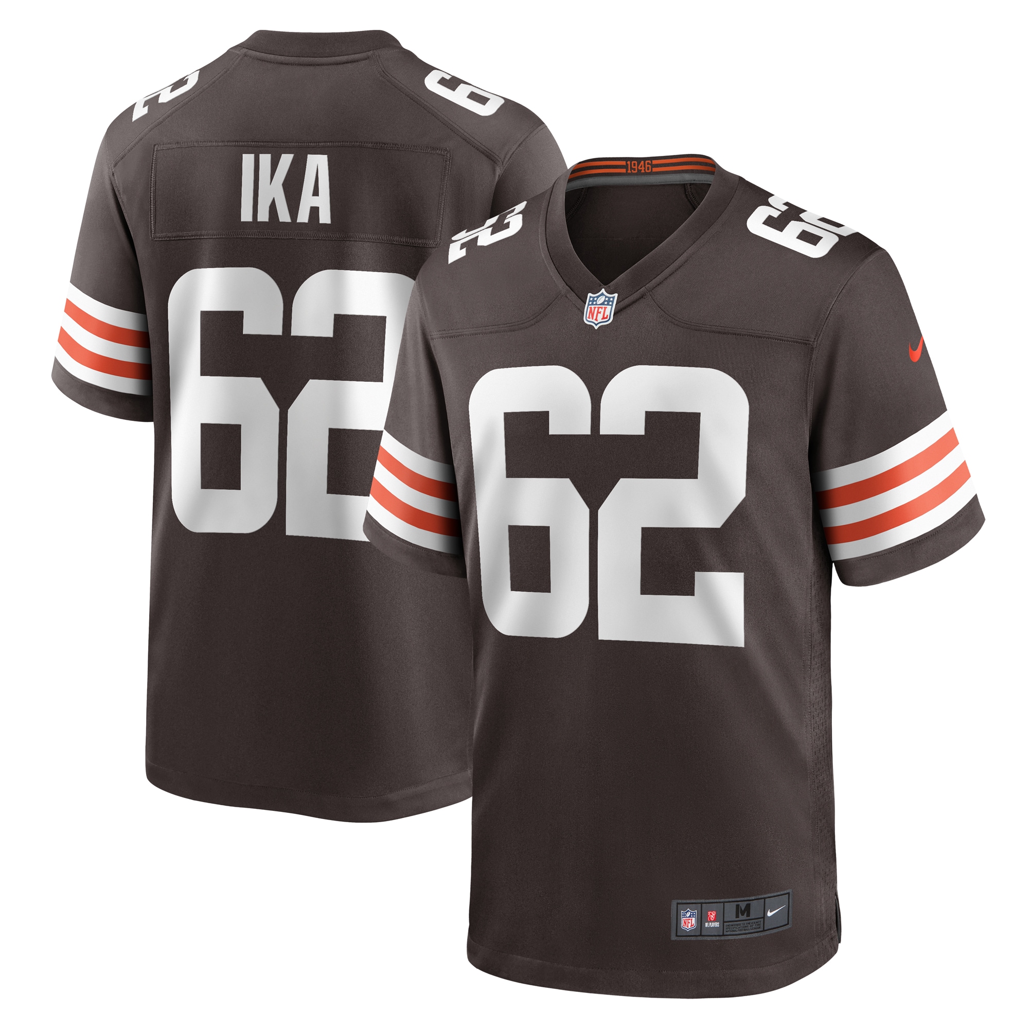 Men's Cleveland Browns Siaki Ika Brown Team Game Jersey JS7111 nicesnker