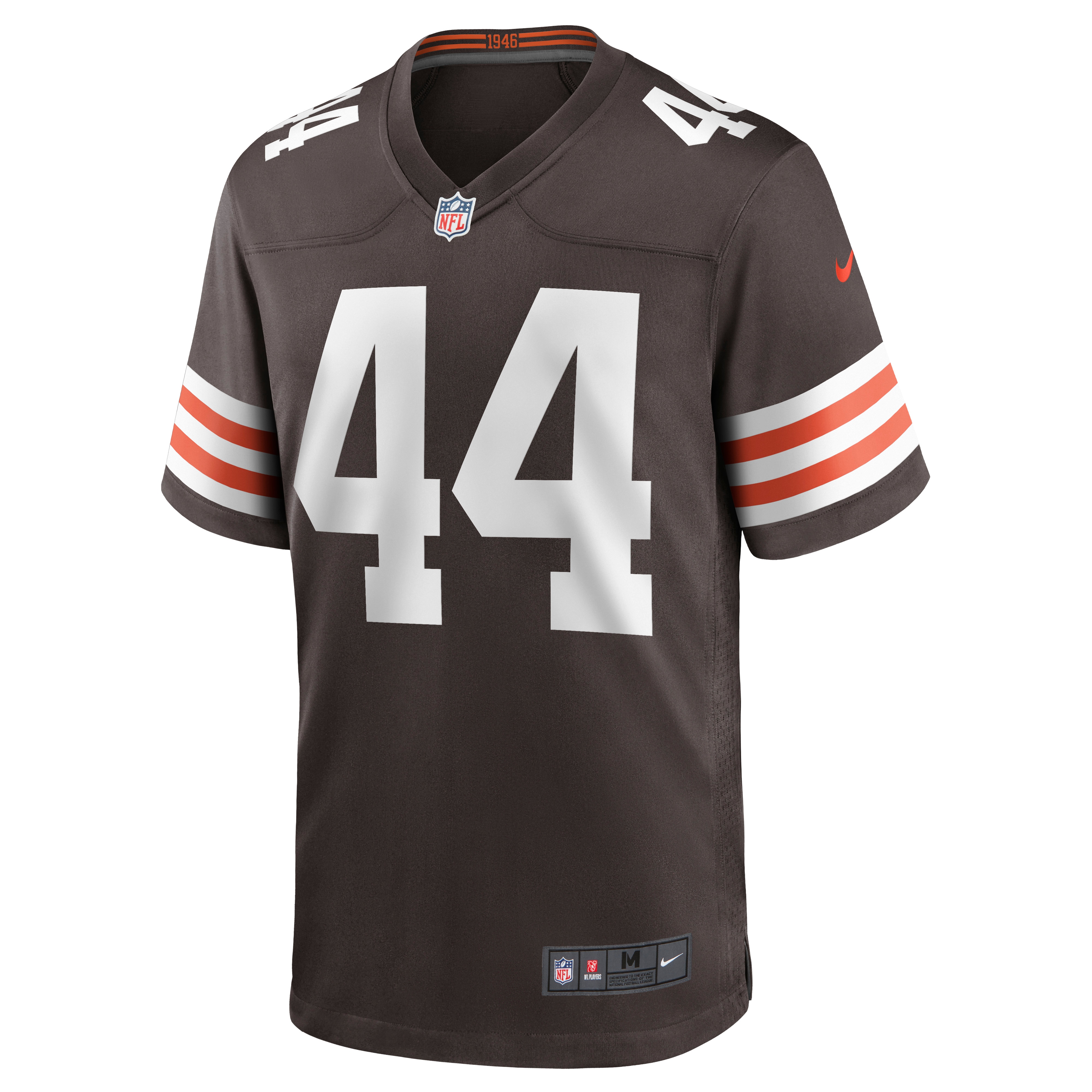 Alternative view of Men's Cleveland Browns Sione Takitaki Brown Game Jersey JS1628 nicesnker