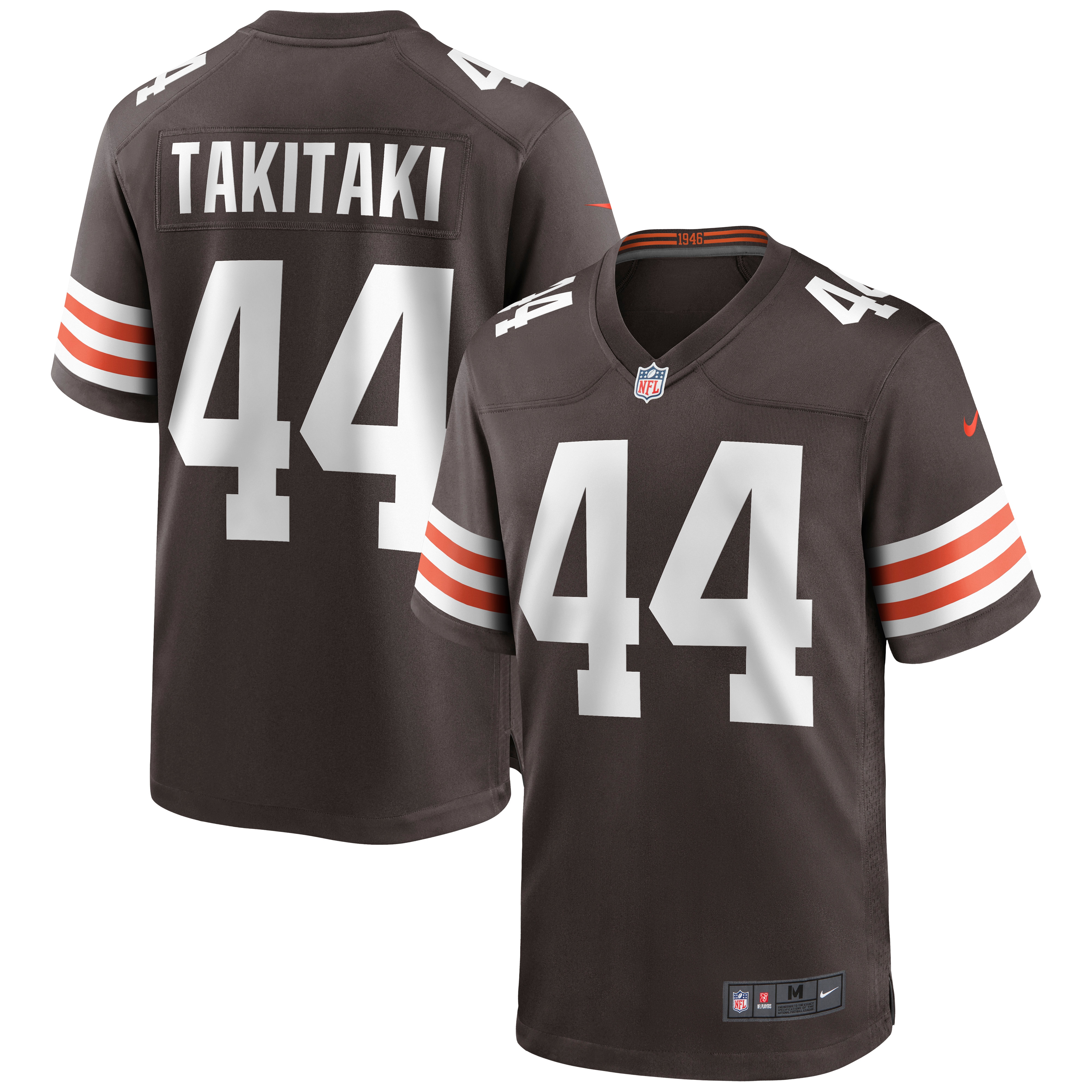 Men's Cleveland Browns Sione Takitaki Brown Game Jersey JS1628 nicesnker