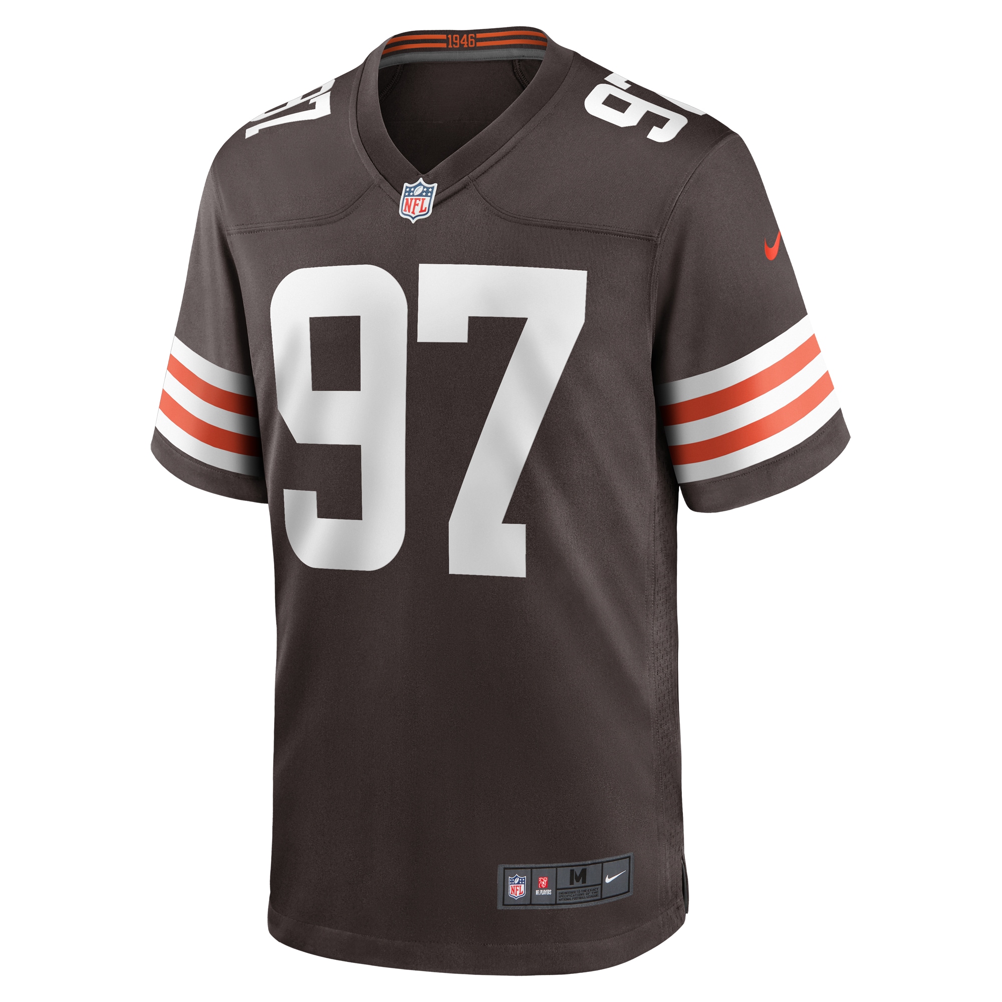 Alternative view of Men's Cleveland Browns Tommy Togiai Brown Game Jersey JS6423 nicesnker