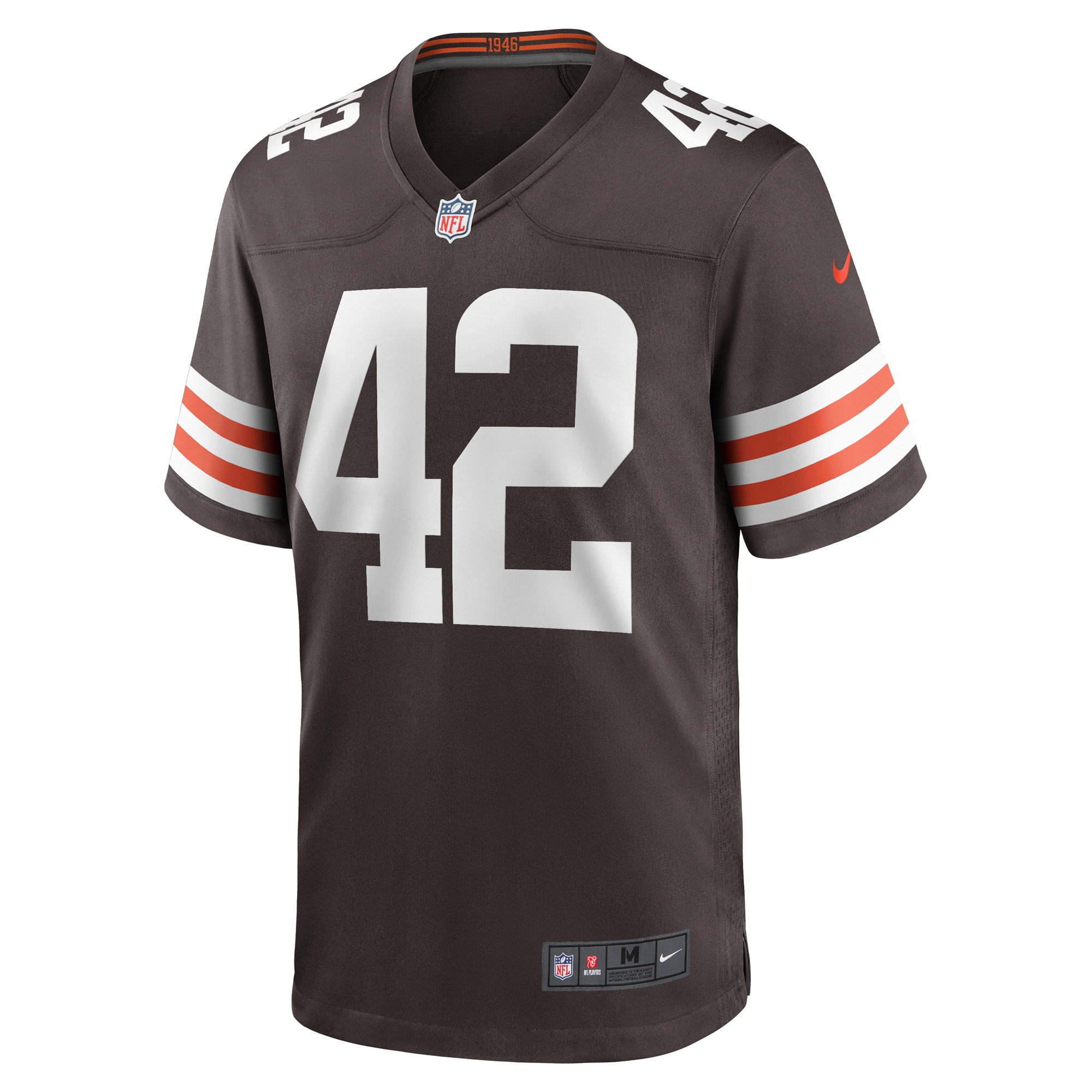 Alternative view of Men's Cleveland Browns Tony Fields II Brown Team Game Jersey JS6648 nicesnker