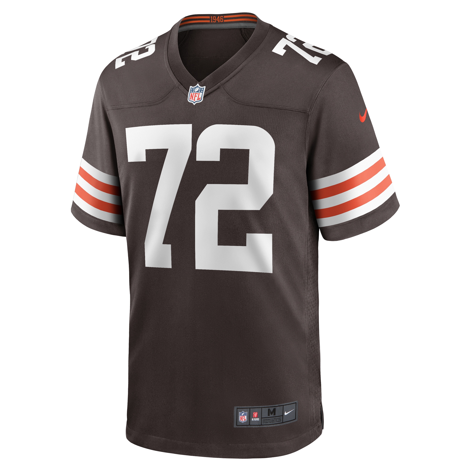 Alternative view of Men's Cleveland Browns Ty Nsekhe Brown Game Jersey JS9076 nicesnker