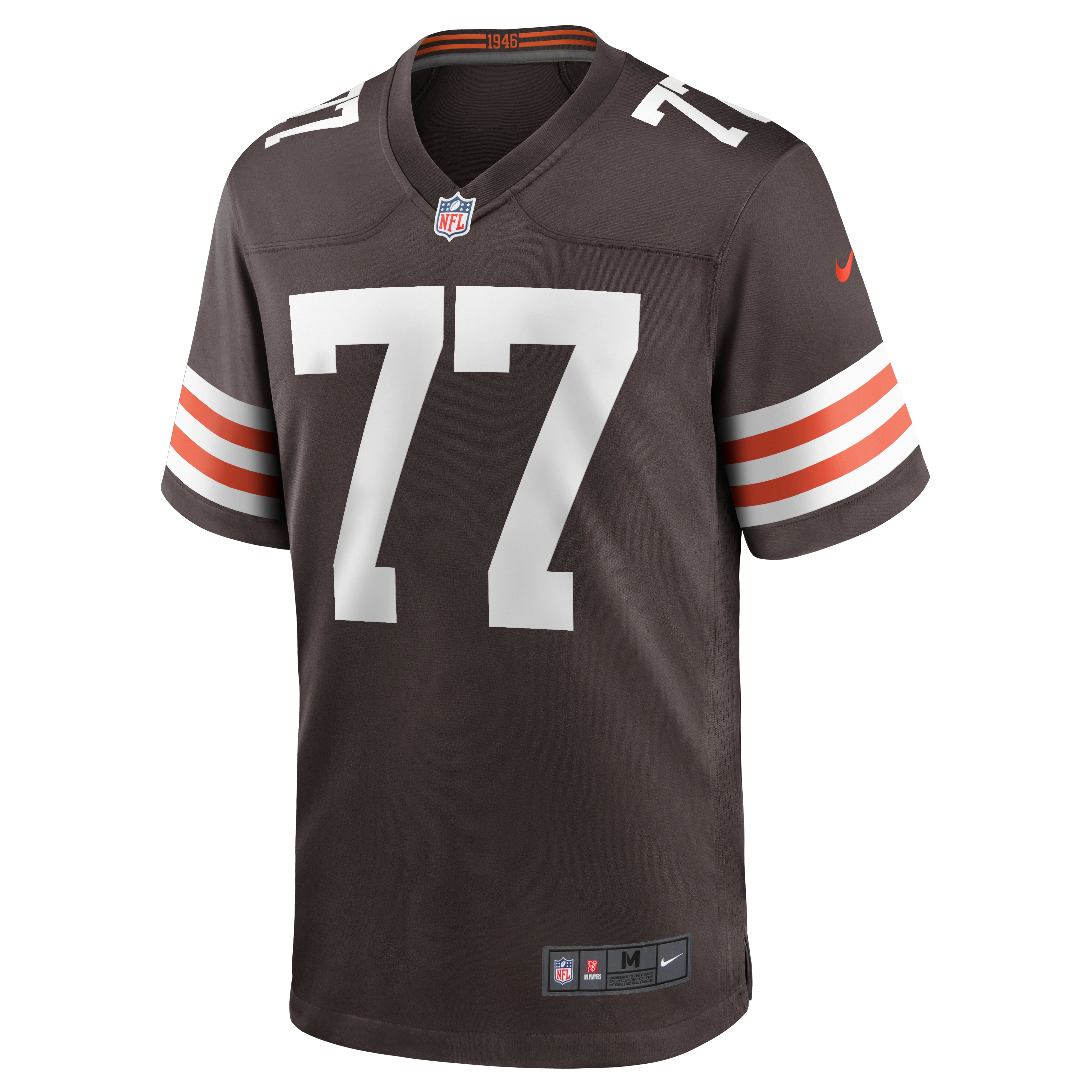 Alternative view of Men's Cleveland Browns Wyatt Teller Brown Game Jersey JS9570 nicesnker