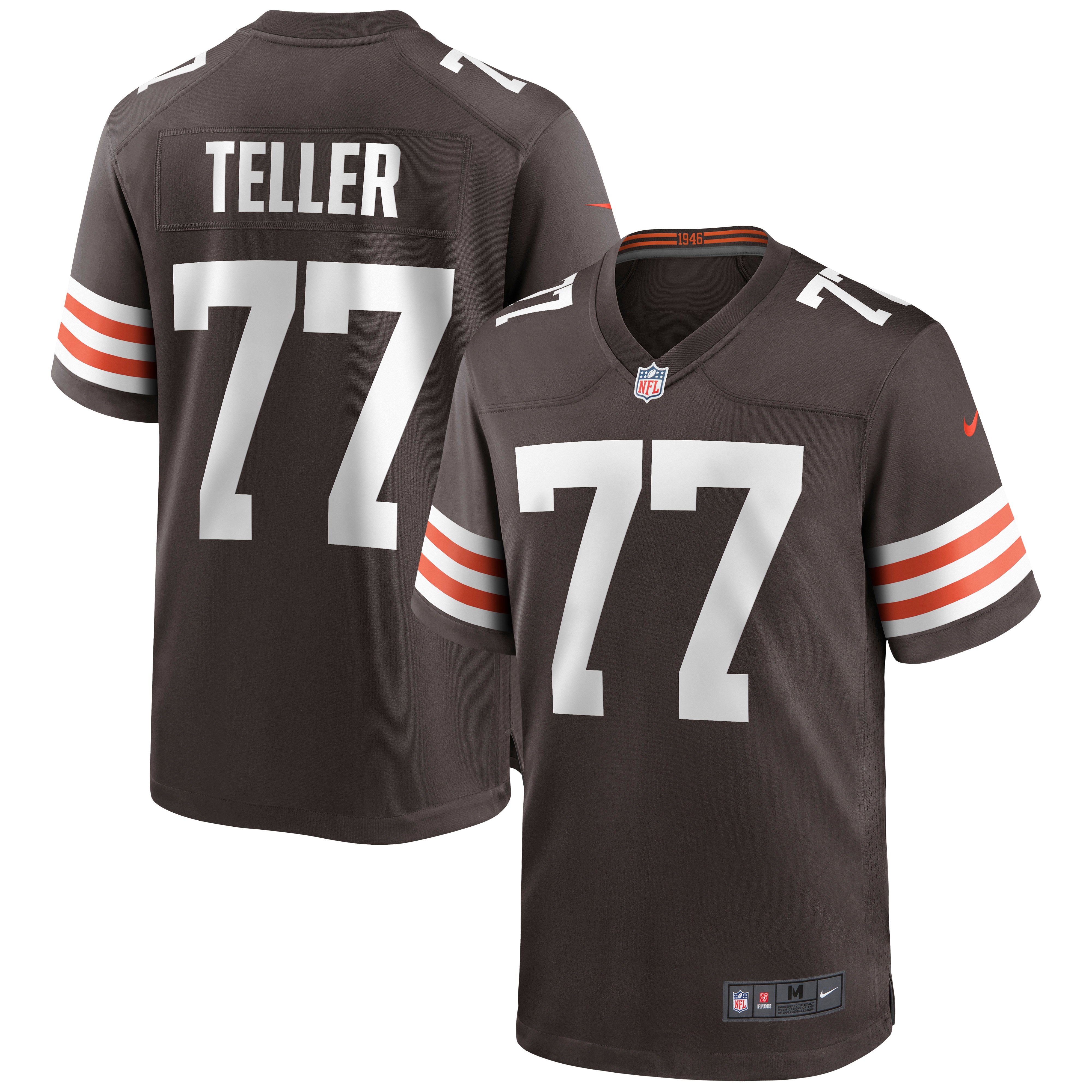 Men's Cleveland Browns Wyatt Teller Brown Game Jersey JS9570 nicesnker