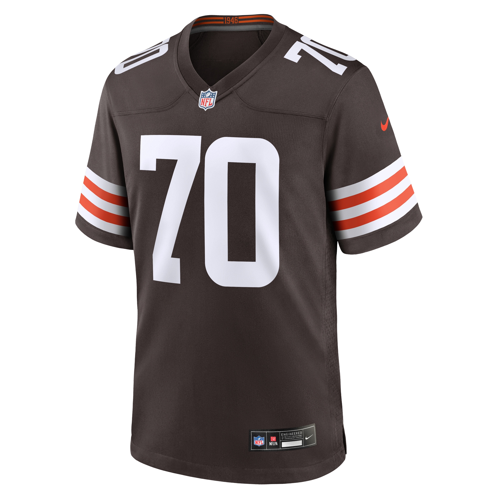 Alternative view of Men's Cleveland Browns Zak Zinter Brown Team Game Jersey JS1747 nicesnker
