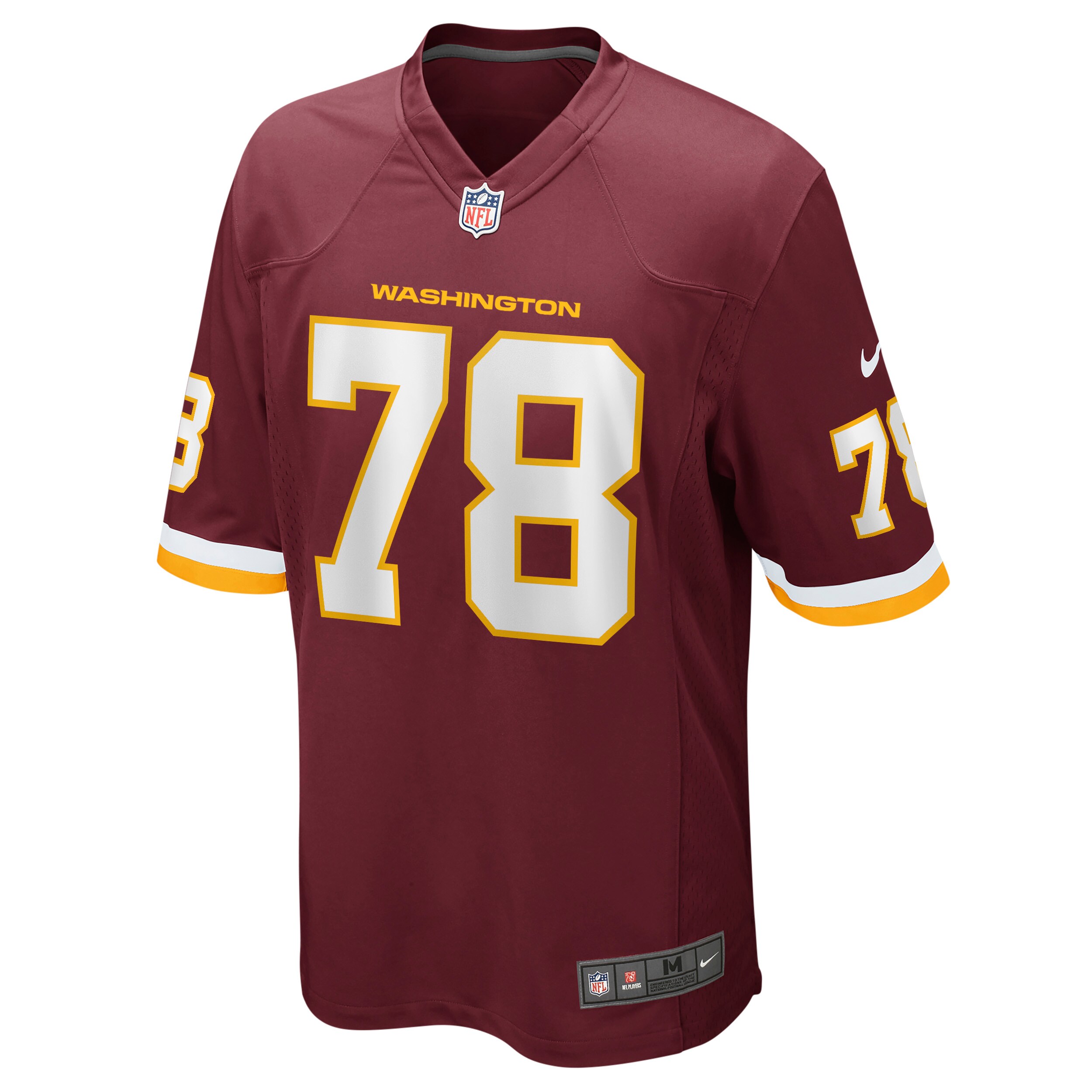 Alternative view of Men's Cornelius Lucas Washington Football Team Burgundy Game Player Jersey JS6414 nicesnker