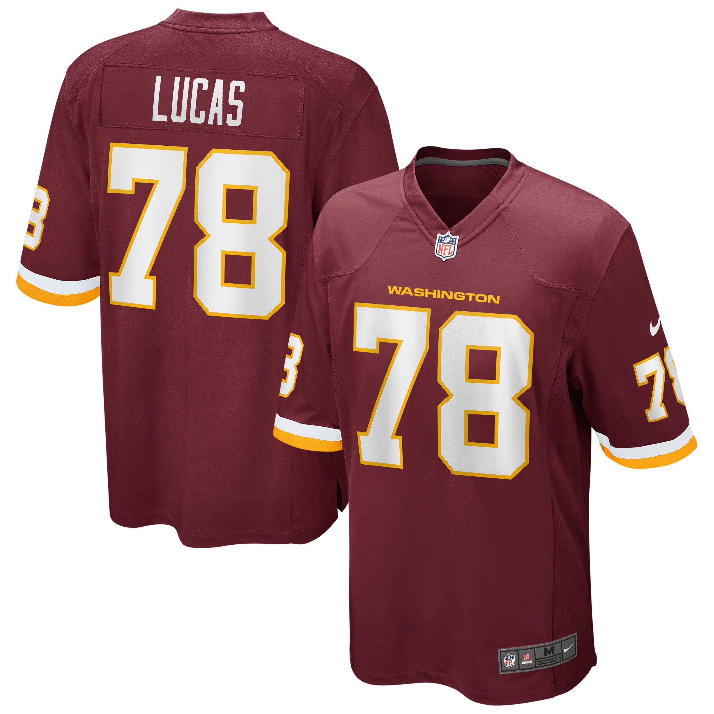 Men's Cornelius Lucas Washington Football Team Burgundy Game Player Jersey JS6414 nicesnker