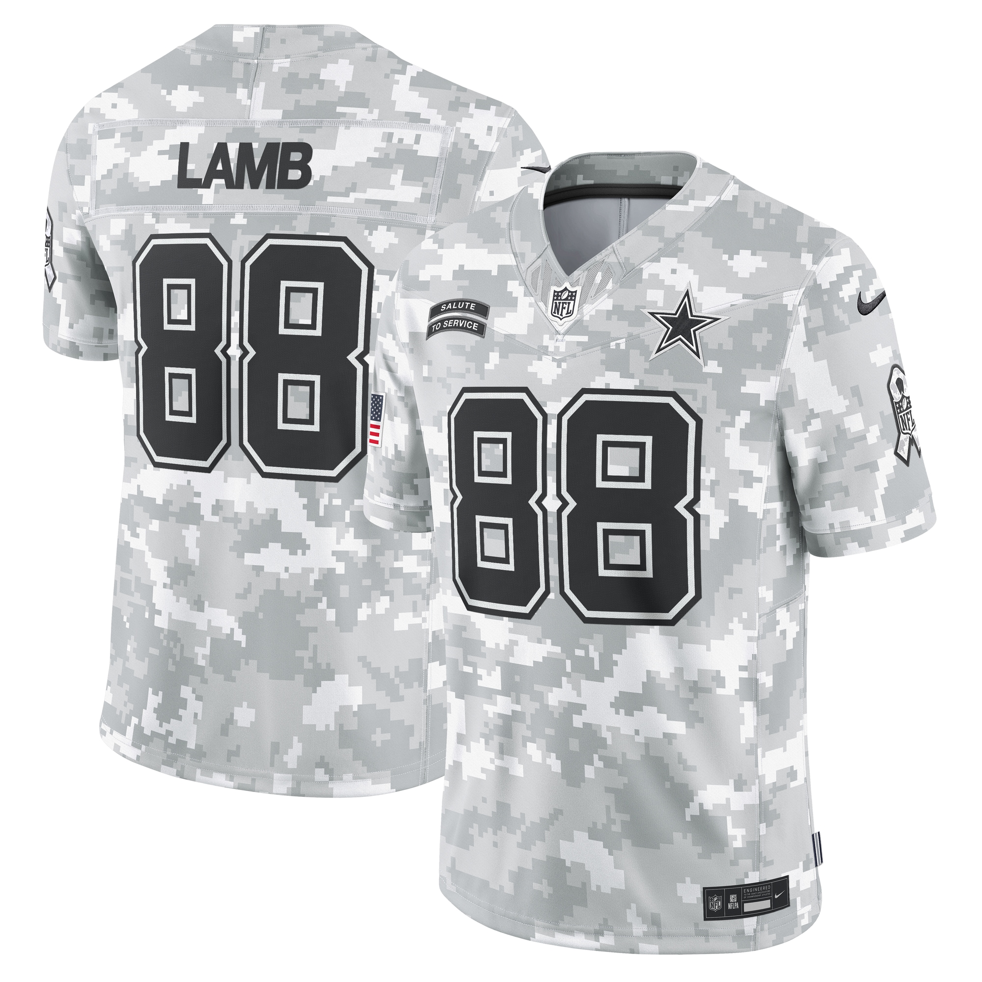 Men's Dallas Cowboys CeeDee Lamb Arctic Camo 2024 Salute to Service Limited Jersey JS8421 nicesnker
