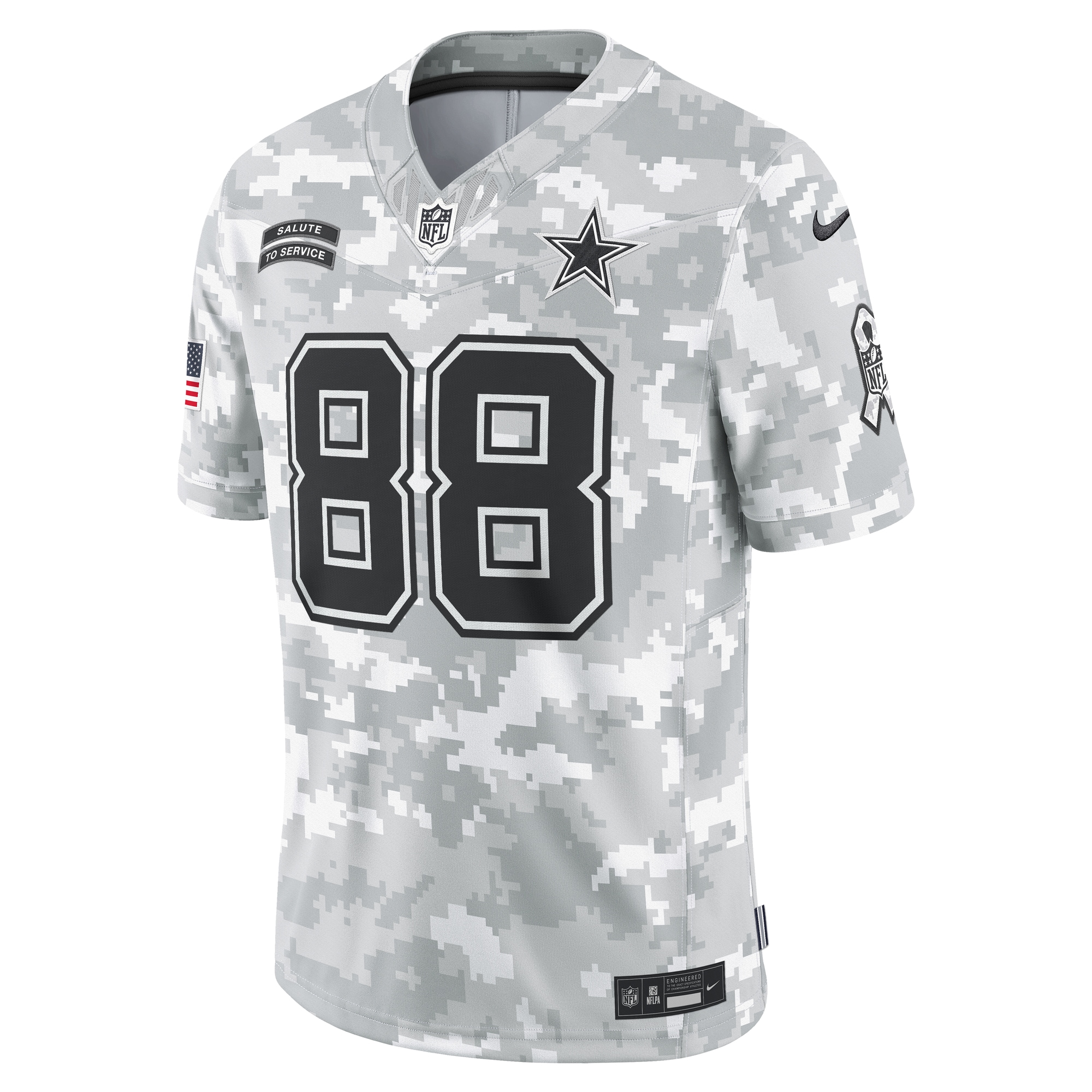 Alternative view of Men's Dallas Cowboys CeeDee Lamb Arctic Camo 2024 Salute to Service Limited Jersey JS8421 nicesnker