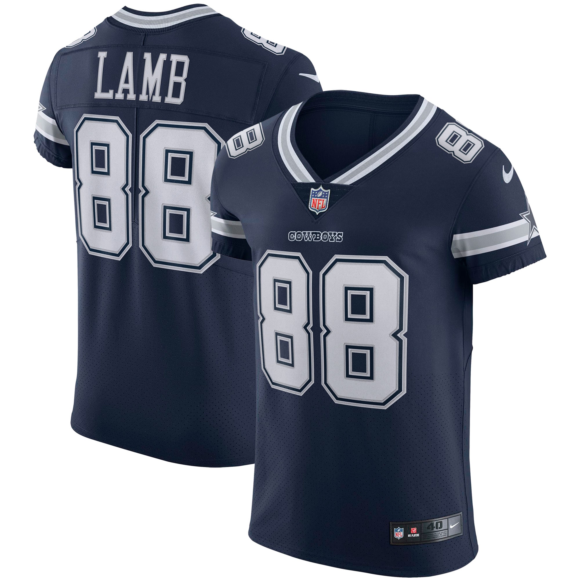 Men's Dallas Cowboys CeeDee Lamb Navy Vapor Elite Jersey JS5622 nicesnker