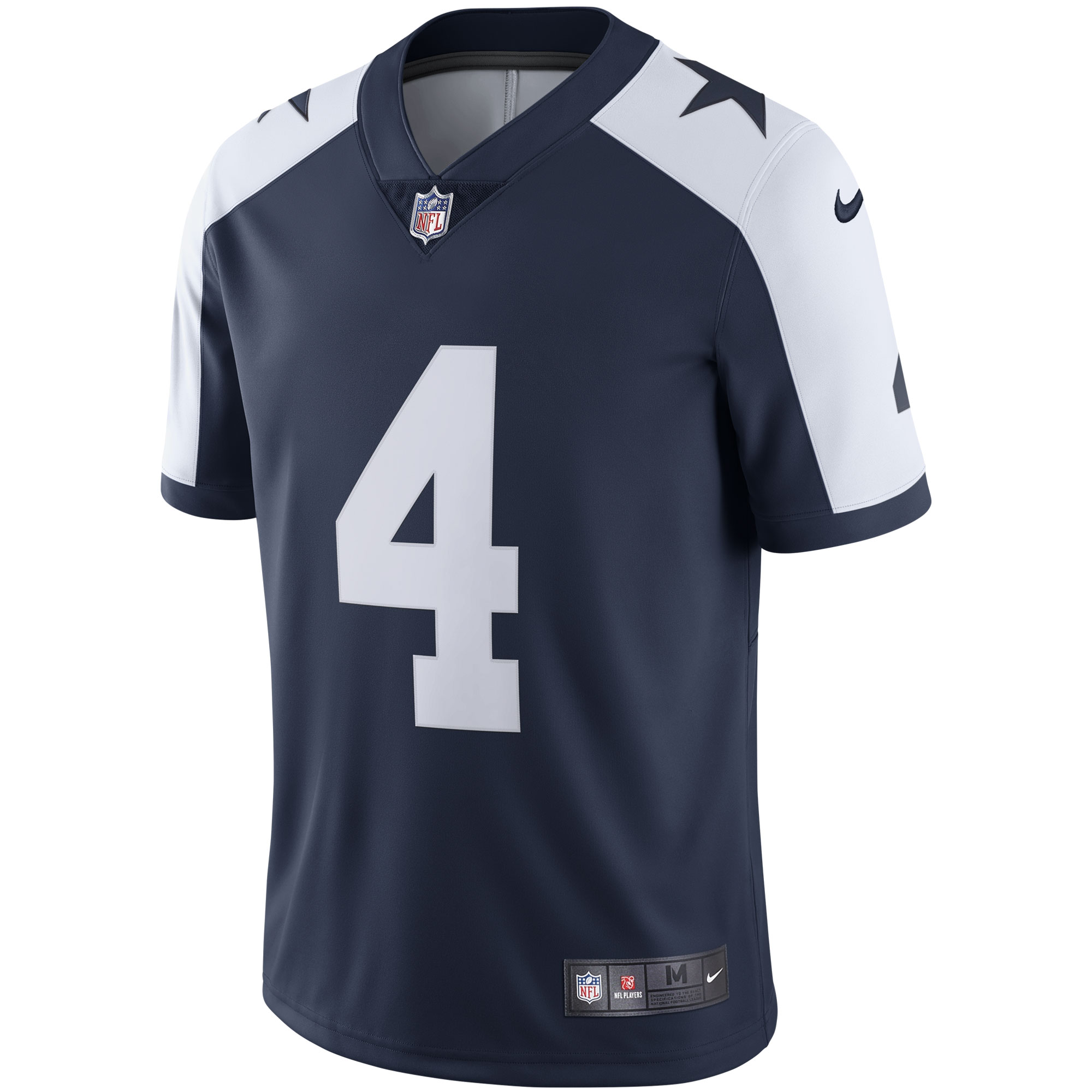 Alternative view of Men's Dallas Cowboys Dak Prescott Navy Alternate Vapor Limited Jersey JS9642 nicesnker
