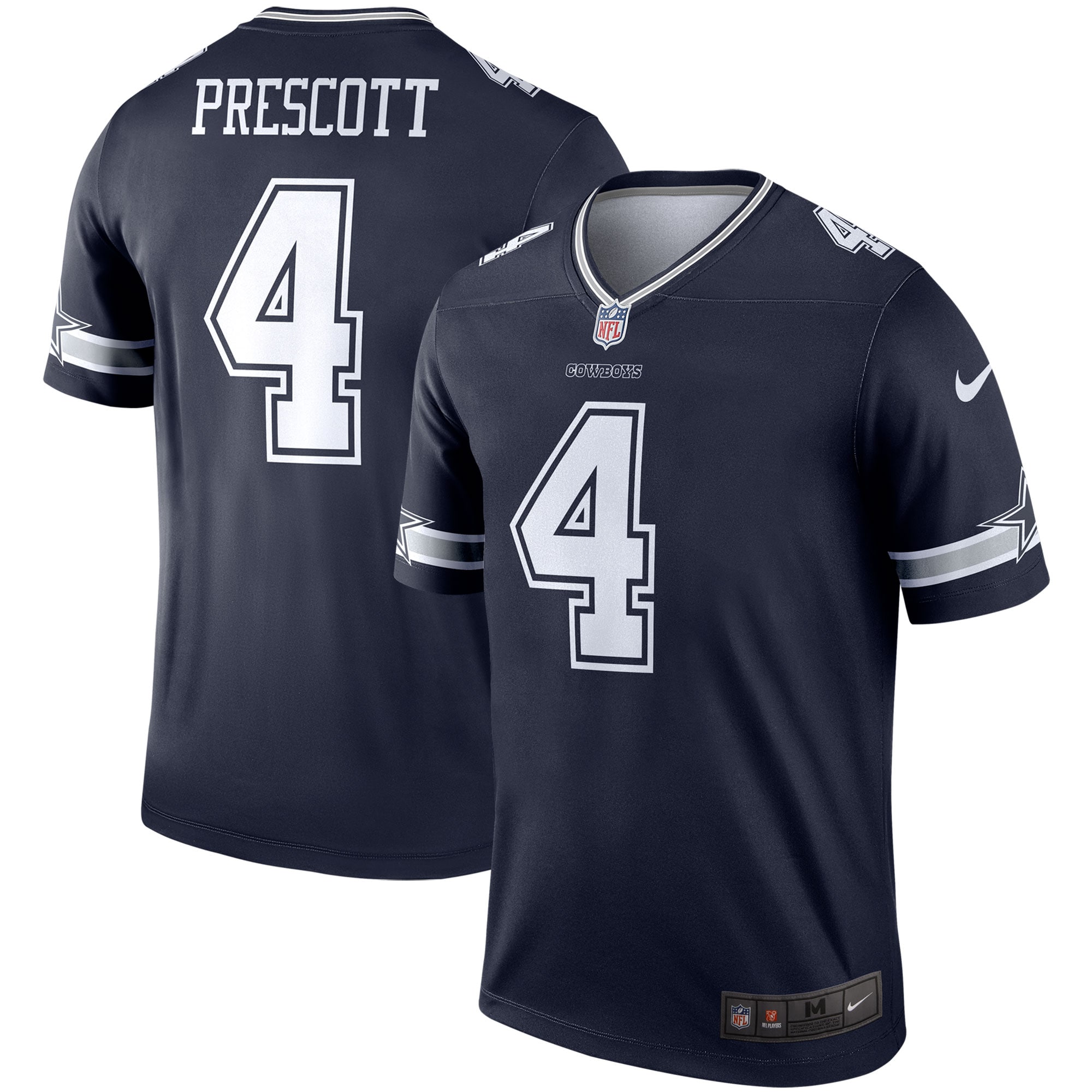 Men's Dallas Cowboys Dak Prescott Navy Team Legend Player Performance Top JS7287 nicesnker