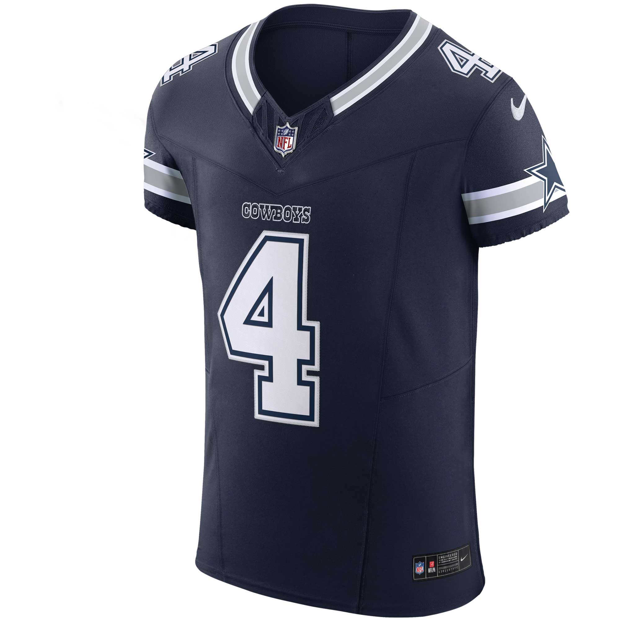 Alternative view of Men's Dallas Cowboys Dak Prescott Navy Vapor F.U.S.E. Elite Jersey JS6605 nicesnker