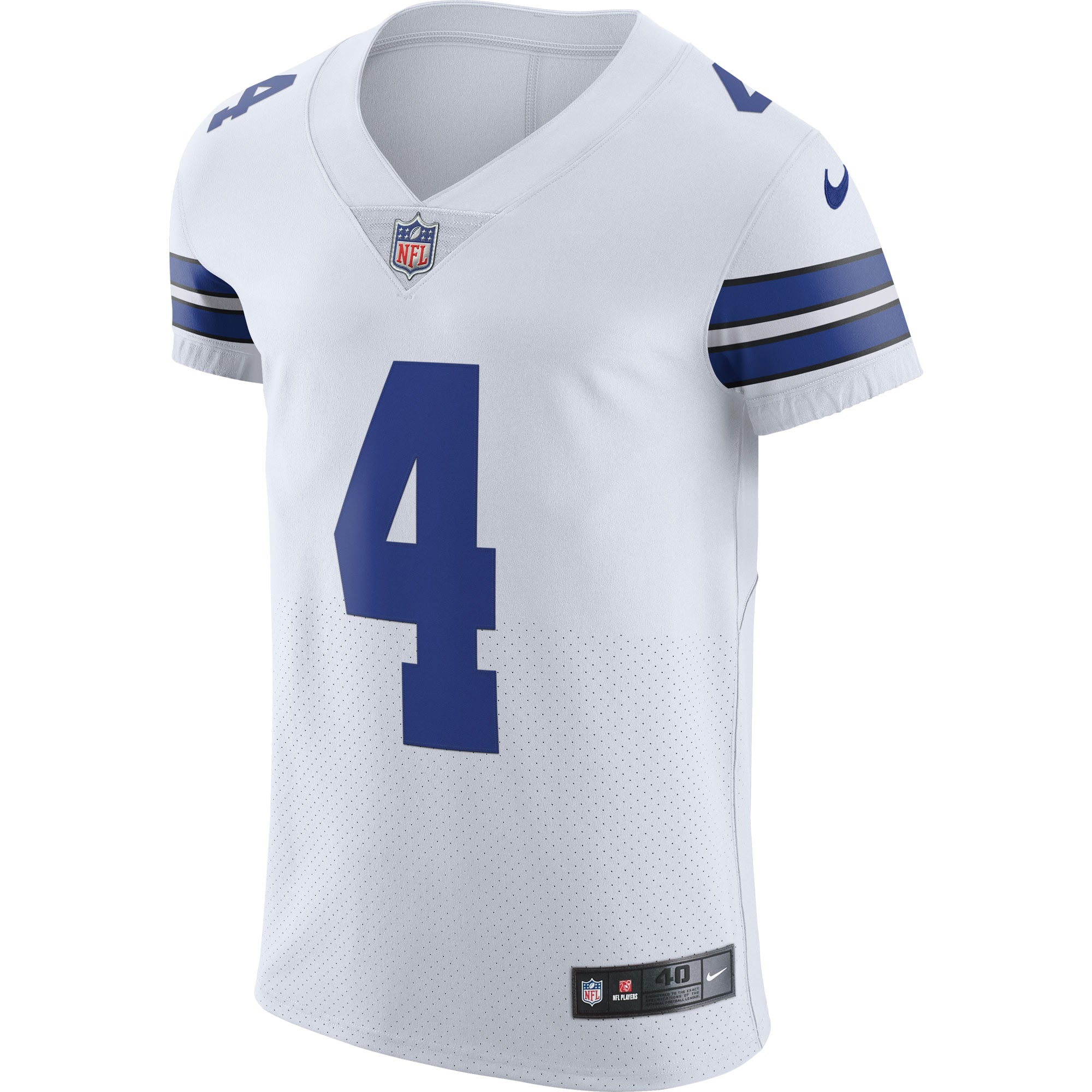 Alternative view of Men's Dallas Cowboys Dak Prescott White Vapor Elite Player Jersey JS3294 nicesnker