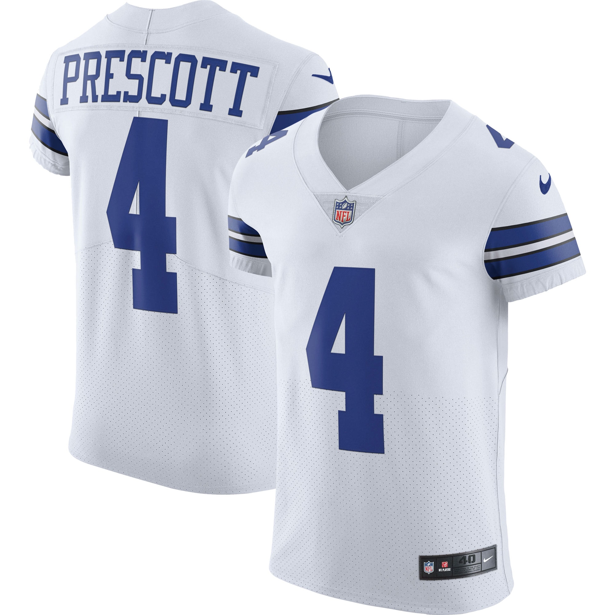 Men's Dallas Cowboys Dak Prescott White Vapor Elite Player Jersey JS3294 nicesnker