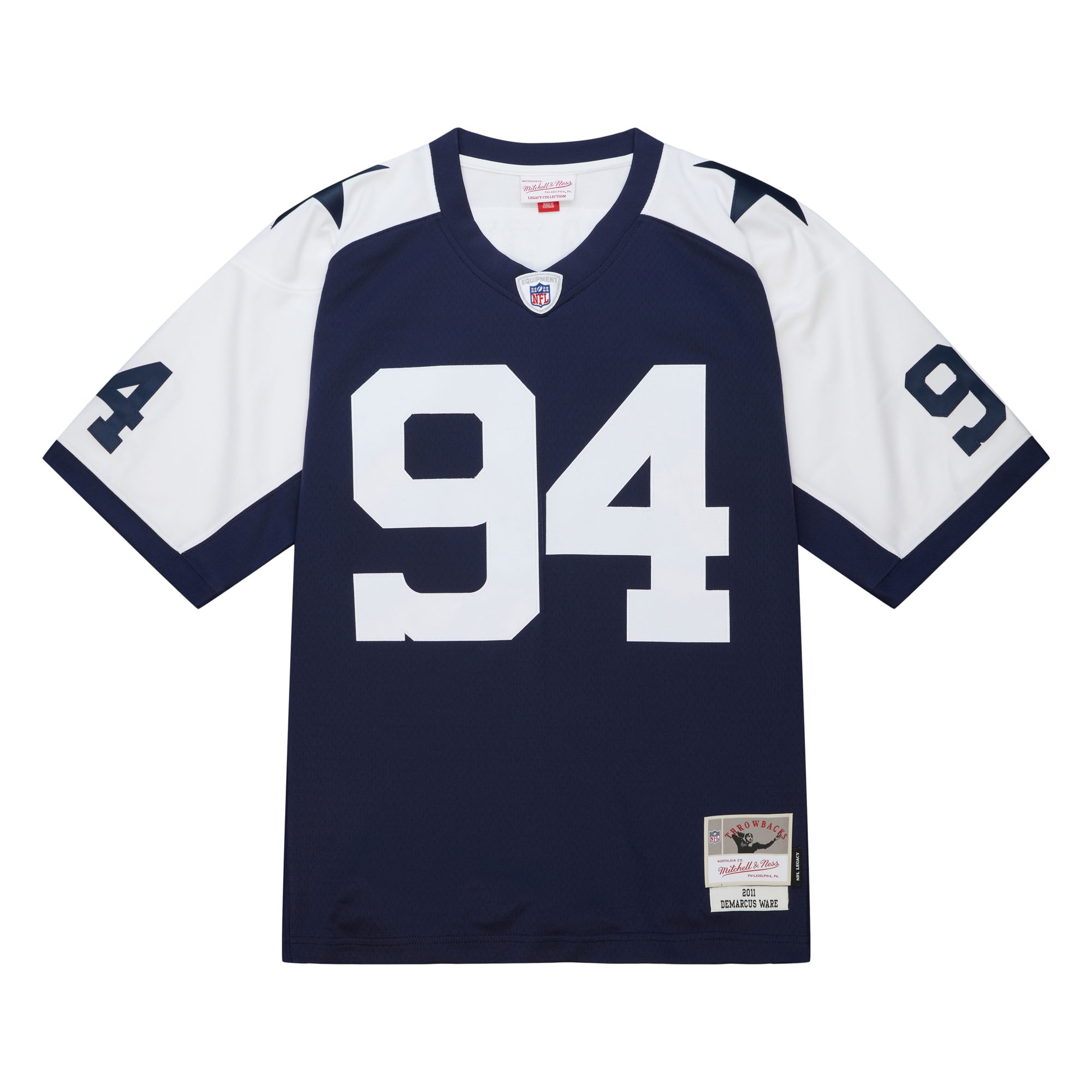 Men's Dallas Cowboys DeMarcus Ware Mitchell & Ness Navy 2011 Alternate Legacy Jersey JS5637 nicesnker