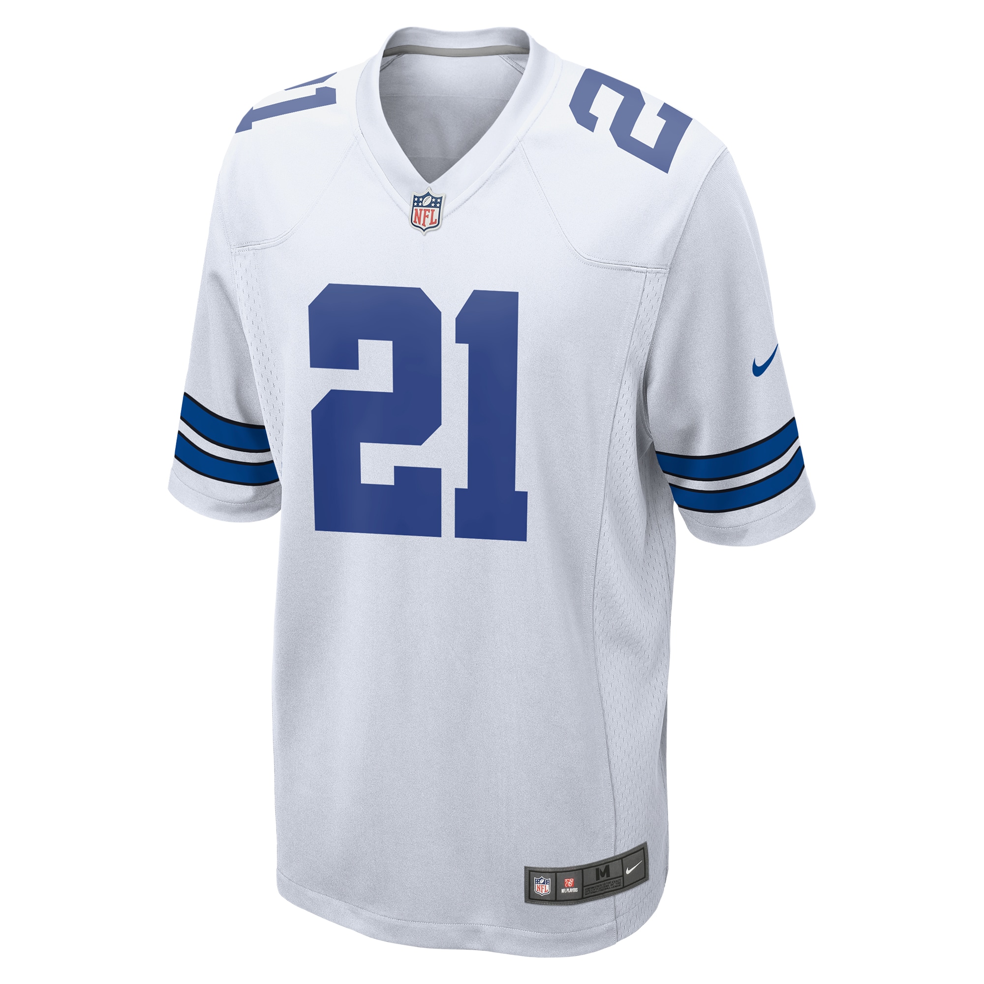 Alternative view of Men's Dallas Cowboys Ezekiel Elliott White Team Game Jersey JS7046 nicesnker